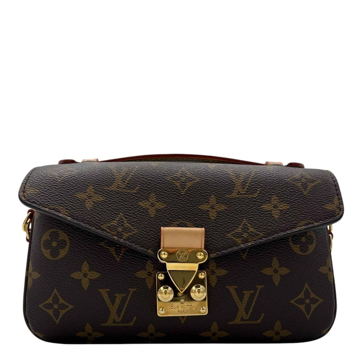 Metis Crossbody Bag Brown in Monogram Coated Canvas, Gold hardware