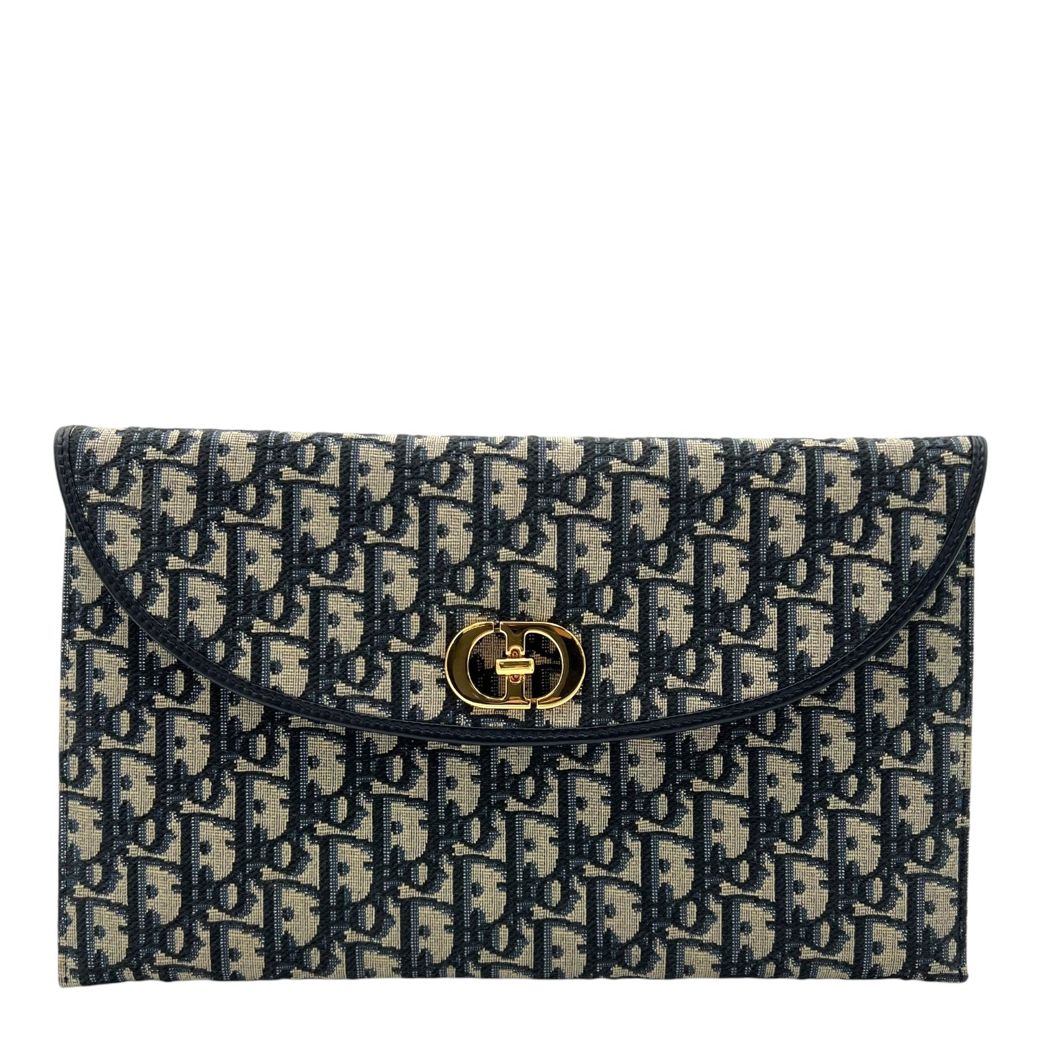 30 Montaigne Pouch Avenue Blue in Jacquard, Gold hardware