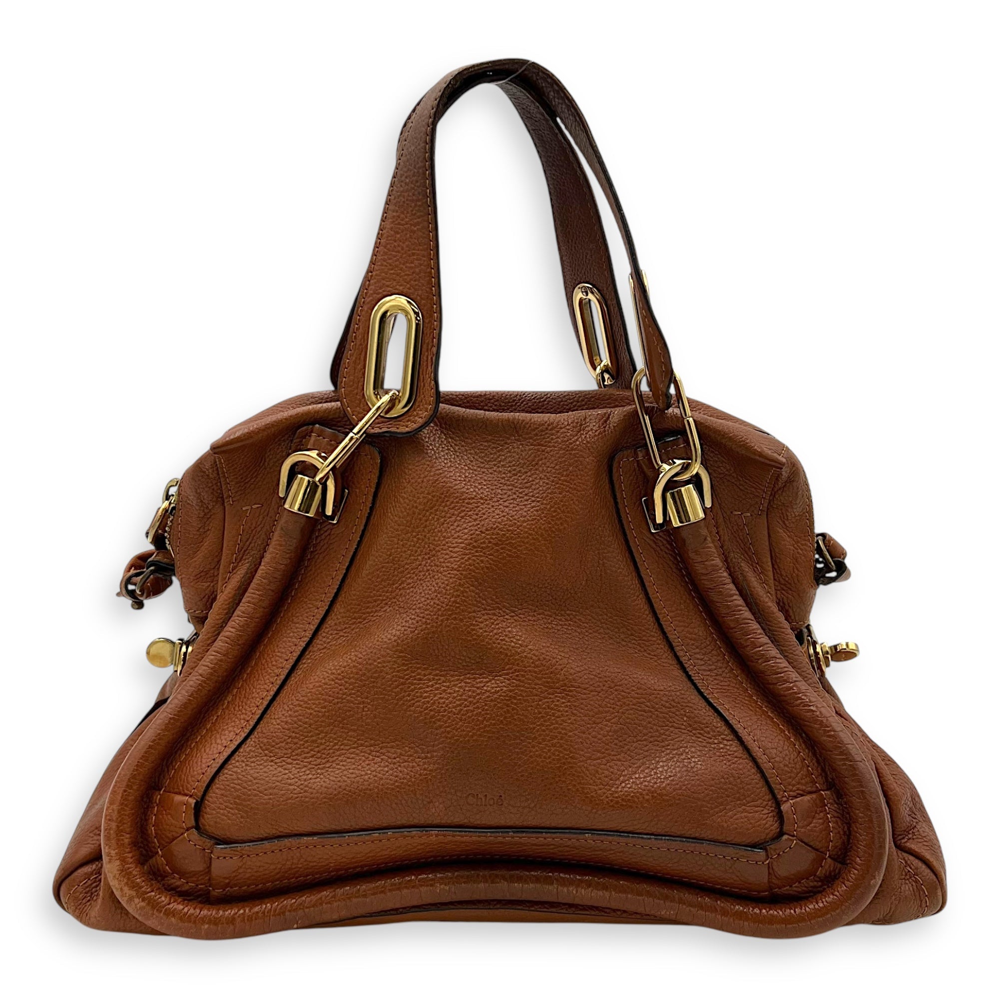 Paraty Shoulder Bag Brown in Calfskin, Gold hardware