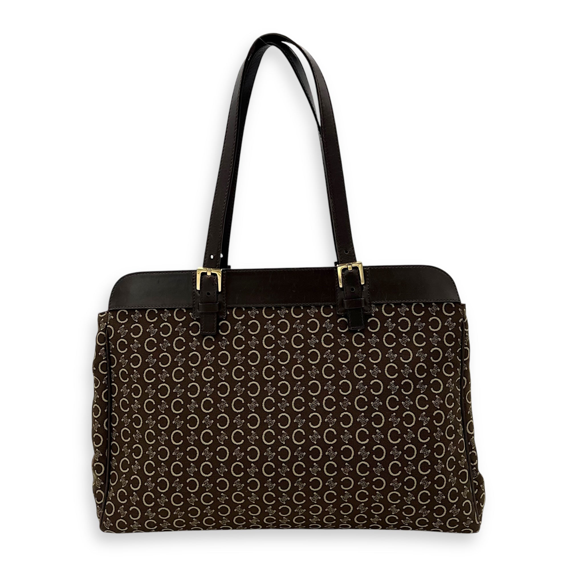 Macadam Brown Tote Bag in Canvas, Gold hardware