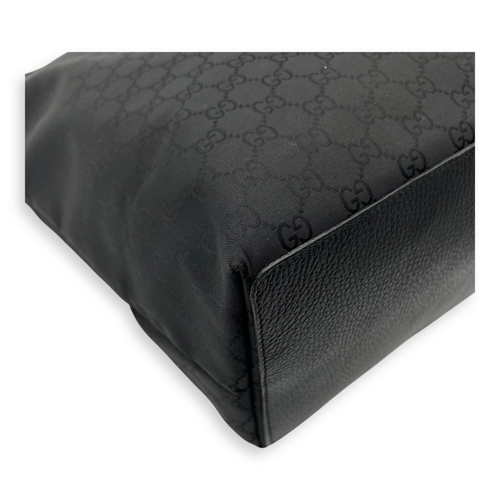 Tote Top Handle Bag Medium Black in Calfskin, Silver hardware