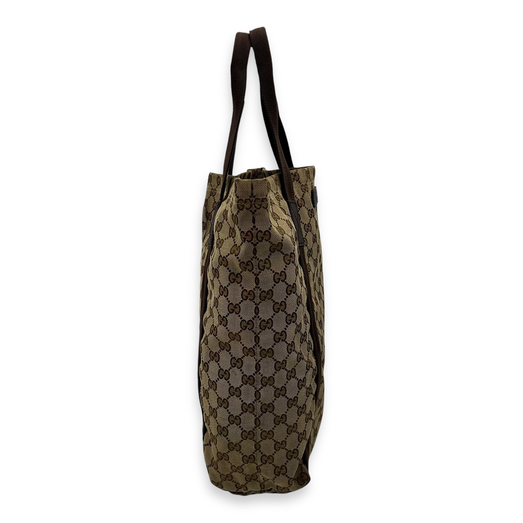 GG Top Handle Bag Brown in Canvas