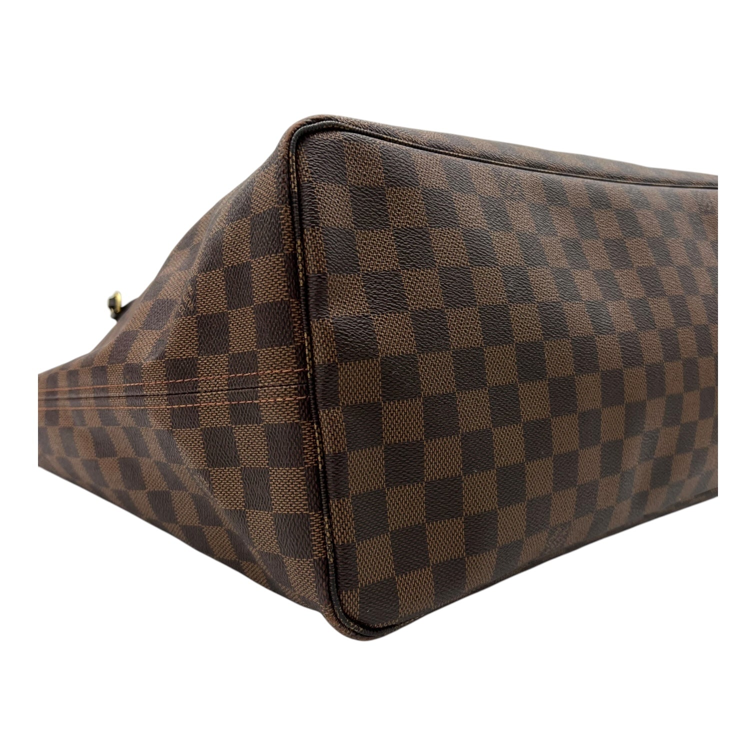 Neverfull GM Damier Ebene Tote Bag in Coated Canvas, Gold hardware