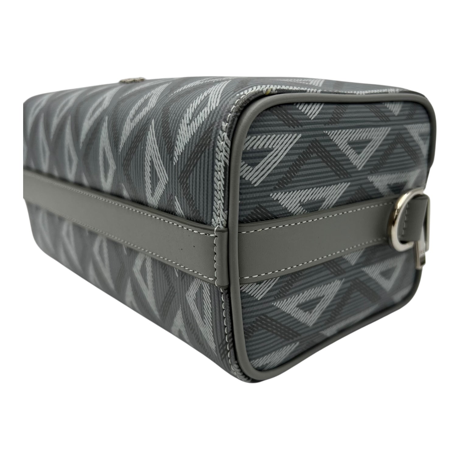 Lingot 22 Grey Crossbody Bag in Coated Canvas, Silver hardware