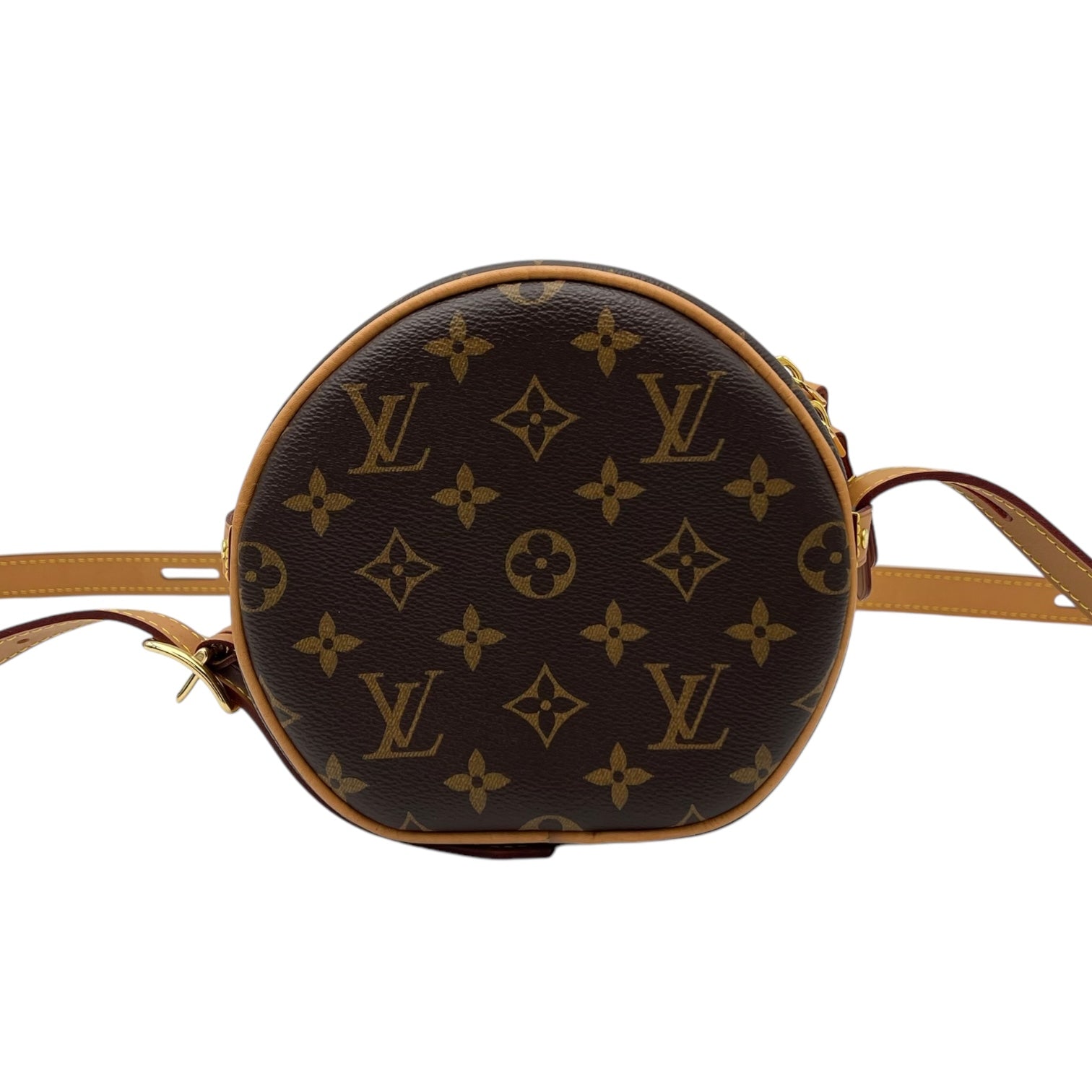 Boite a Chapeau Crossbody Bag Brown in Monogram Coated Canvas, Gold hardware