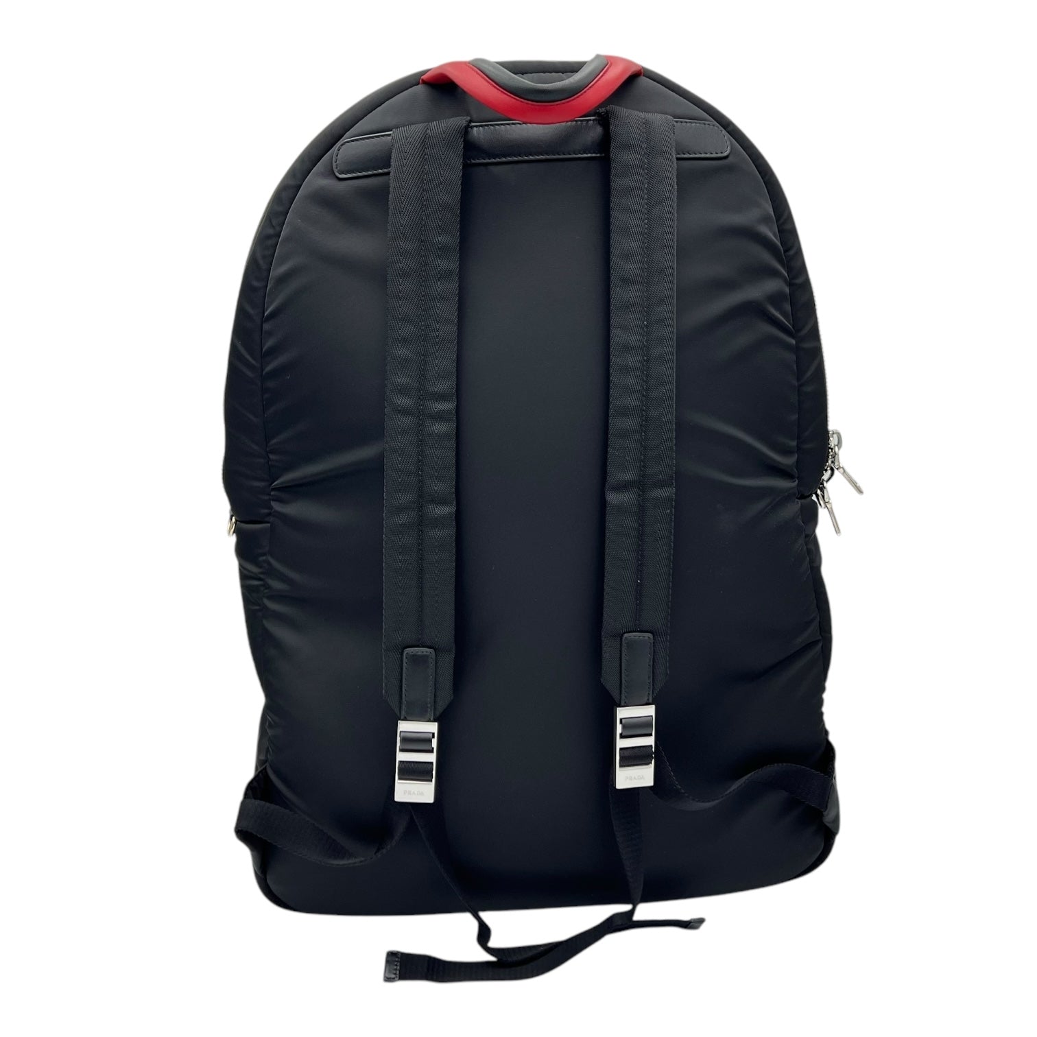 Logo Backpack Black in Nylon, Silver hardware