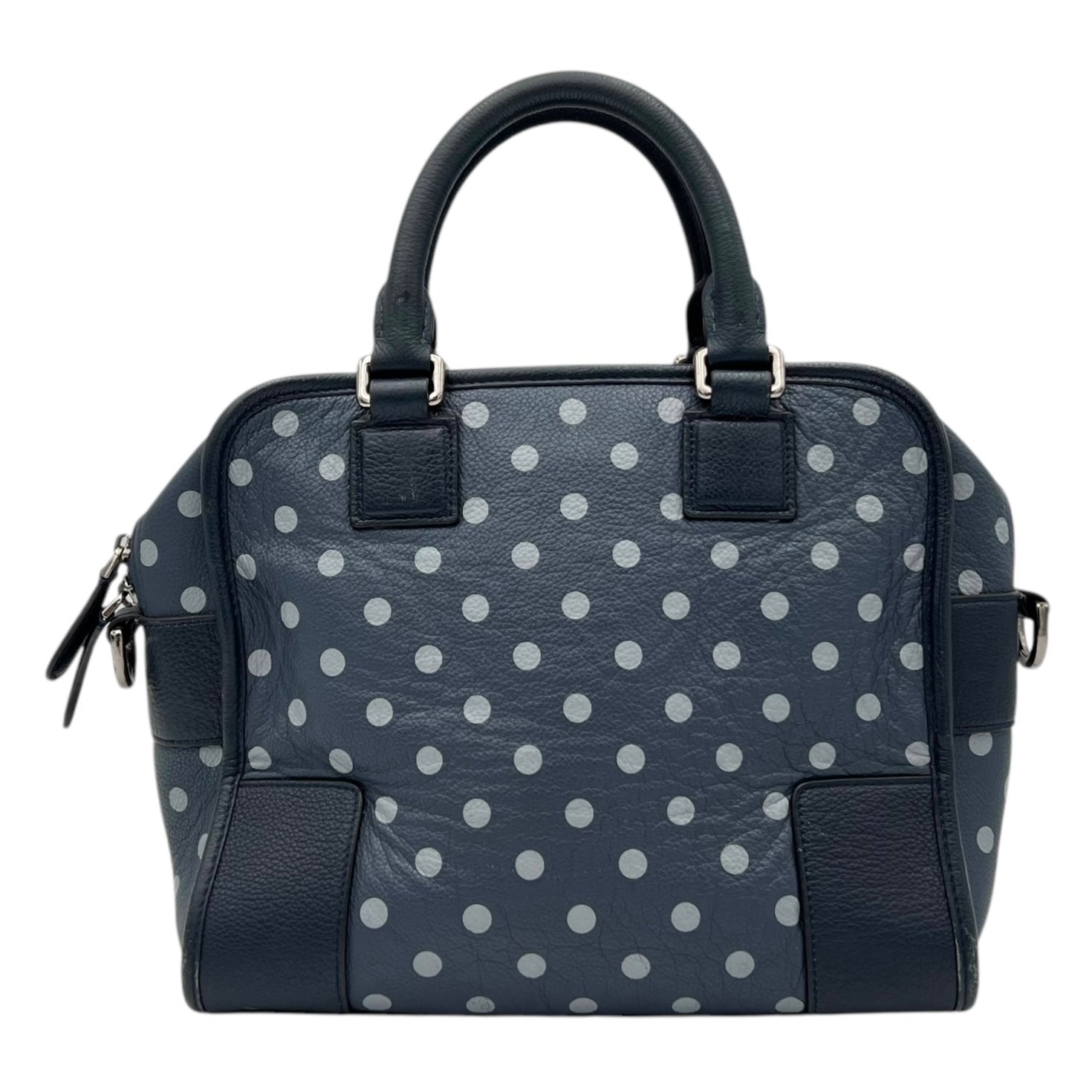 Cruz Two Way Bag Blue Top Handle Bag in Calfskin, Silver hardware