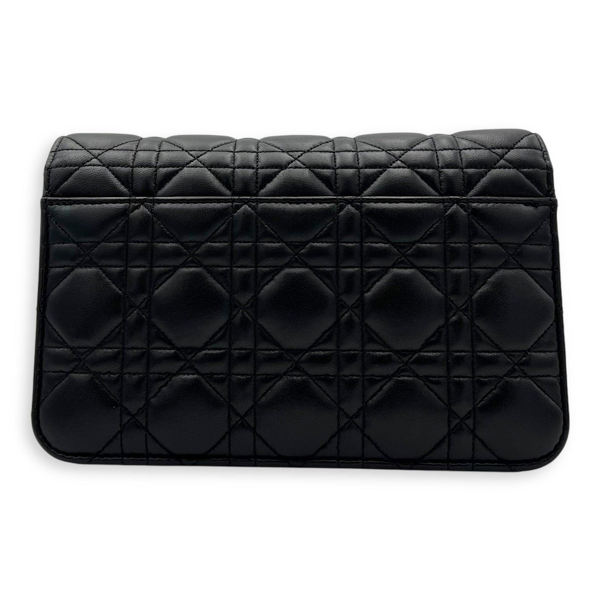 Miss Dior Black Wallet On Chain in Lambskin, Gold hardware