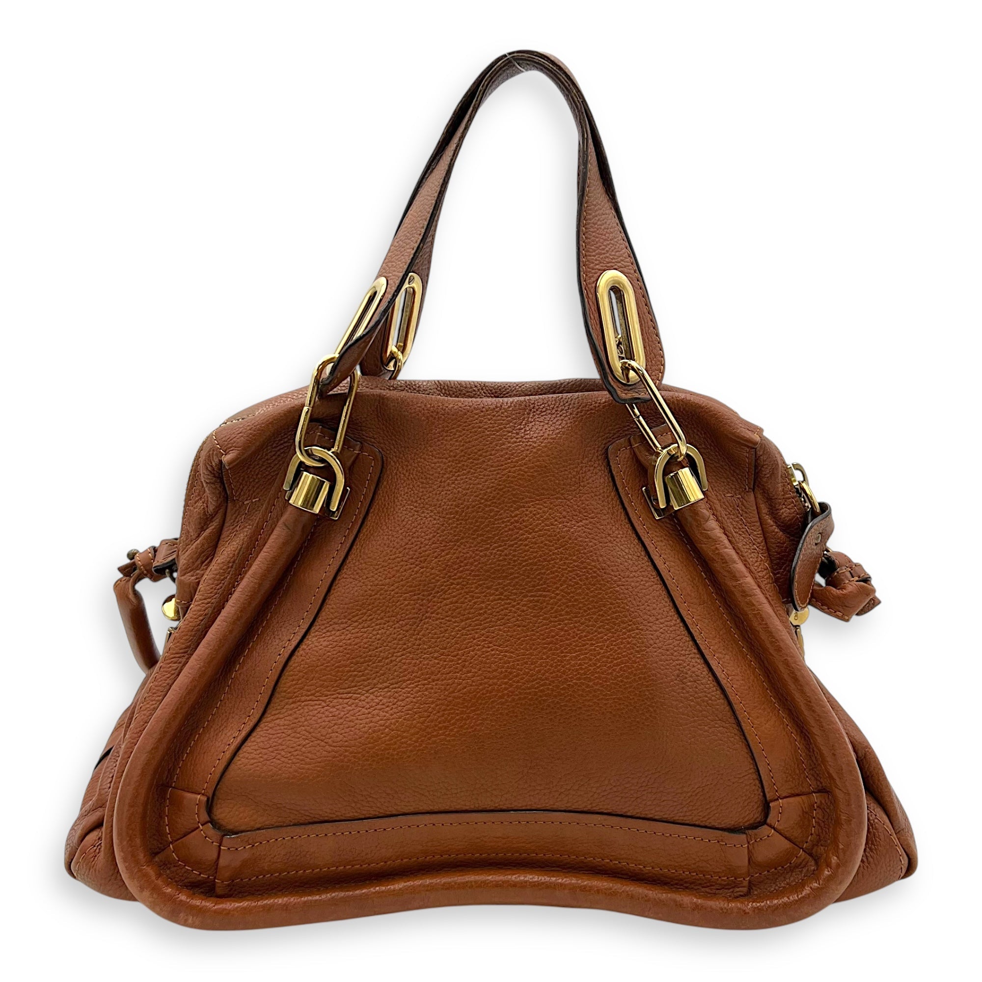 Paraty Shoulder Bag Brown in Calfskin, Gold hardware