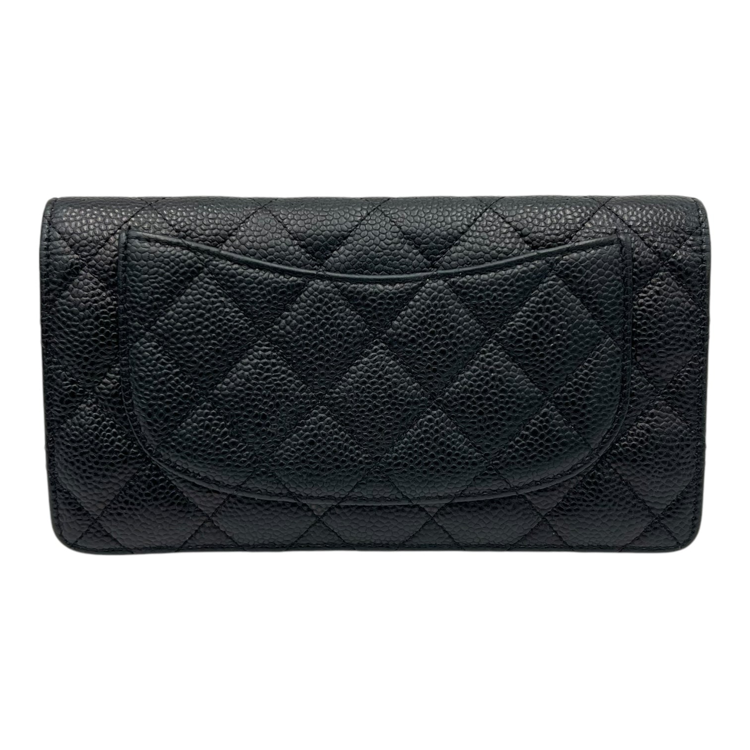 Classic Wallet Black in Caviar Leather, Gold hardware