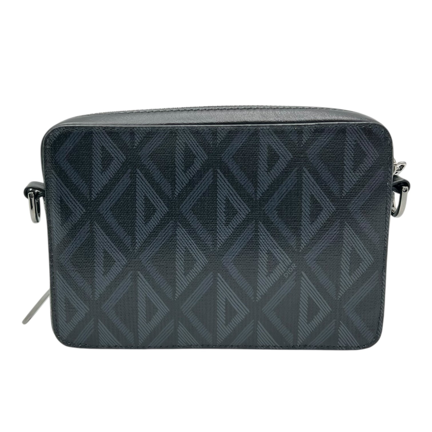 Pouch with strap Crossbody Bag Blue in Coated Canvas, Silver hardware