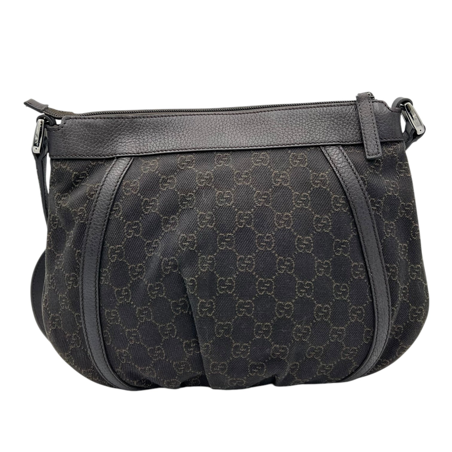 GG Crossbody Bag Brown in Canvas, Silver hardware