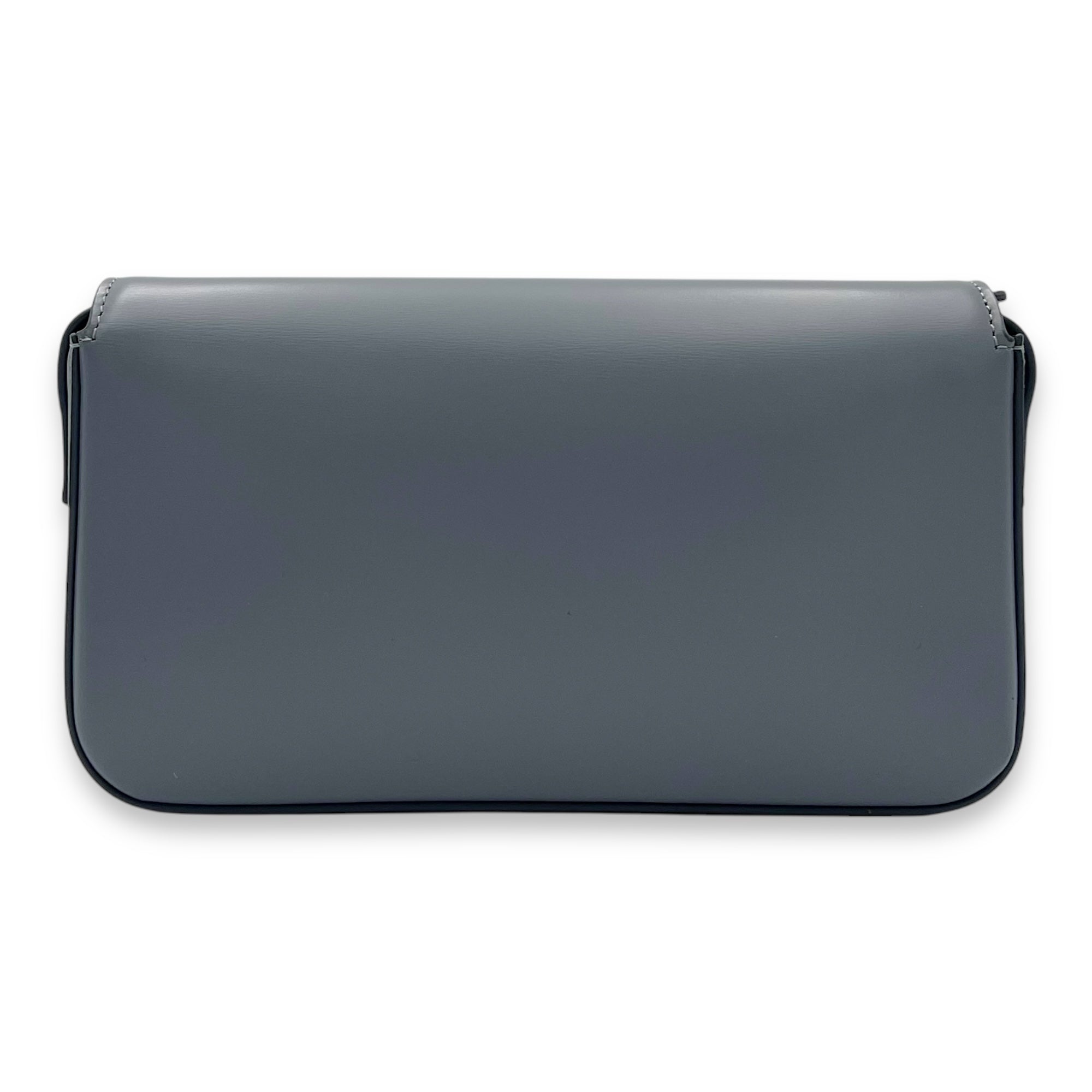 Triomphe Shoulder Bag Blue Grey in Calfskin, Gold hardware