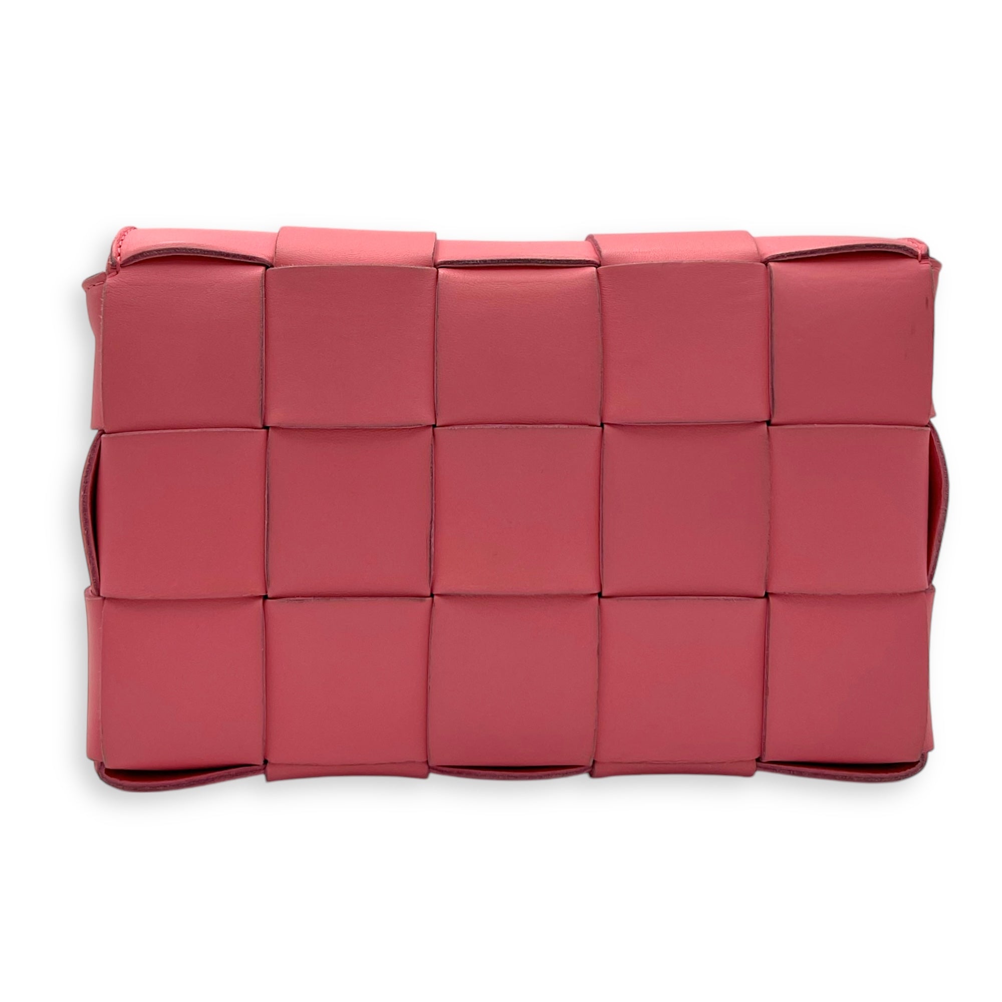 Cassette Crossbody Bag Pink in Calfskin, Silver hardware