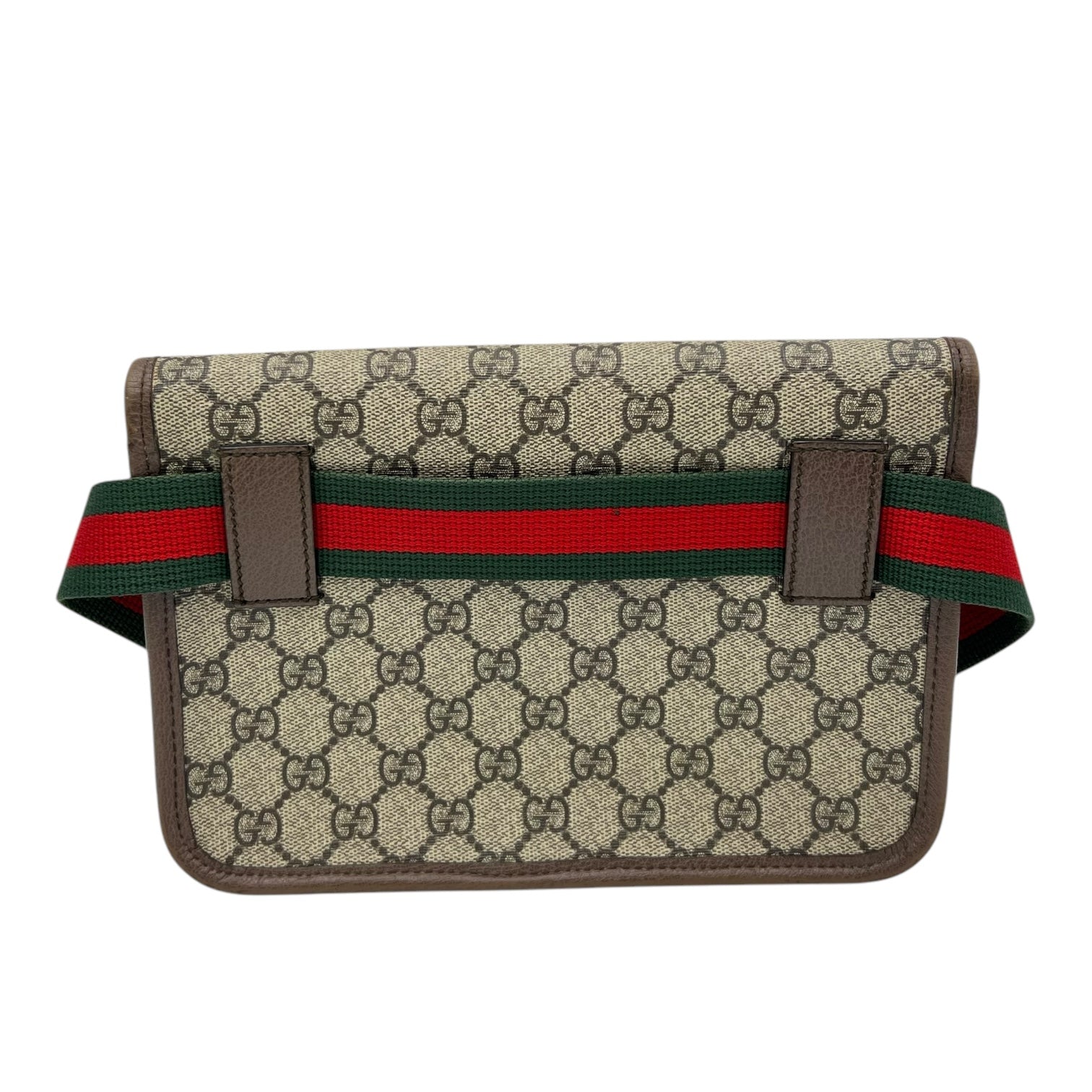 Ophidia Belt Bag Grey in Coated Canvas, Gold hardware