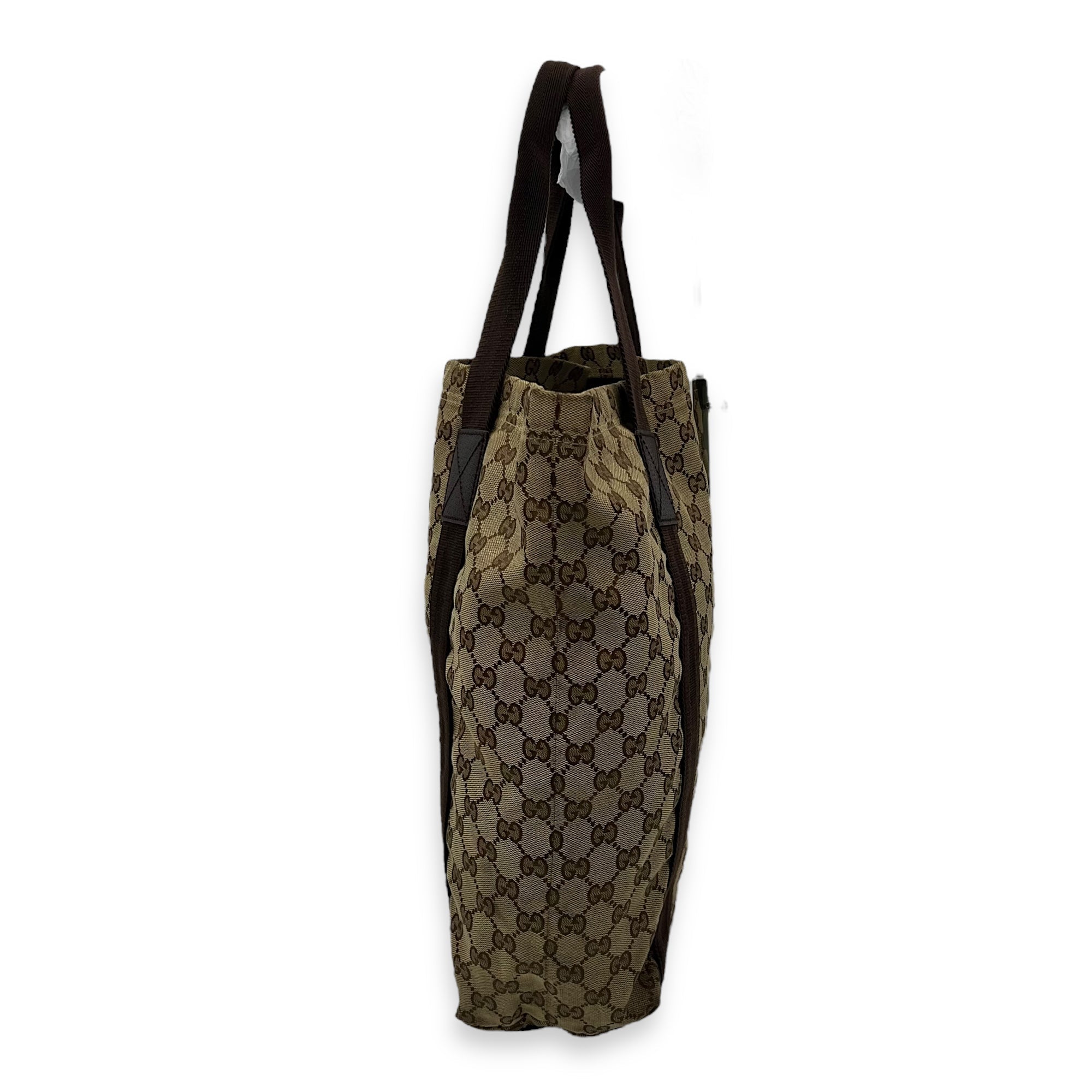 GG Top Handle Bag Brown in Canvas