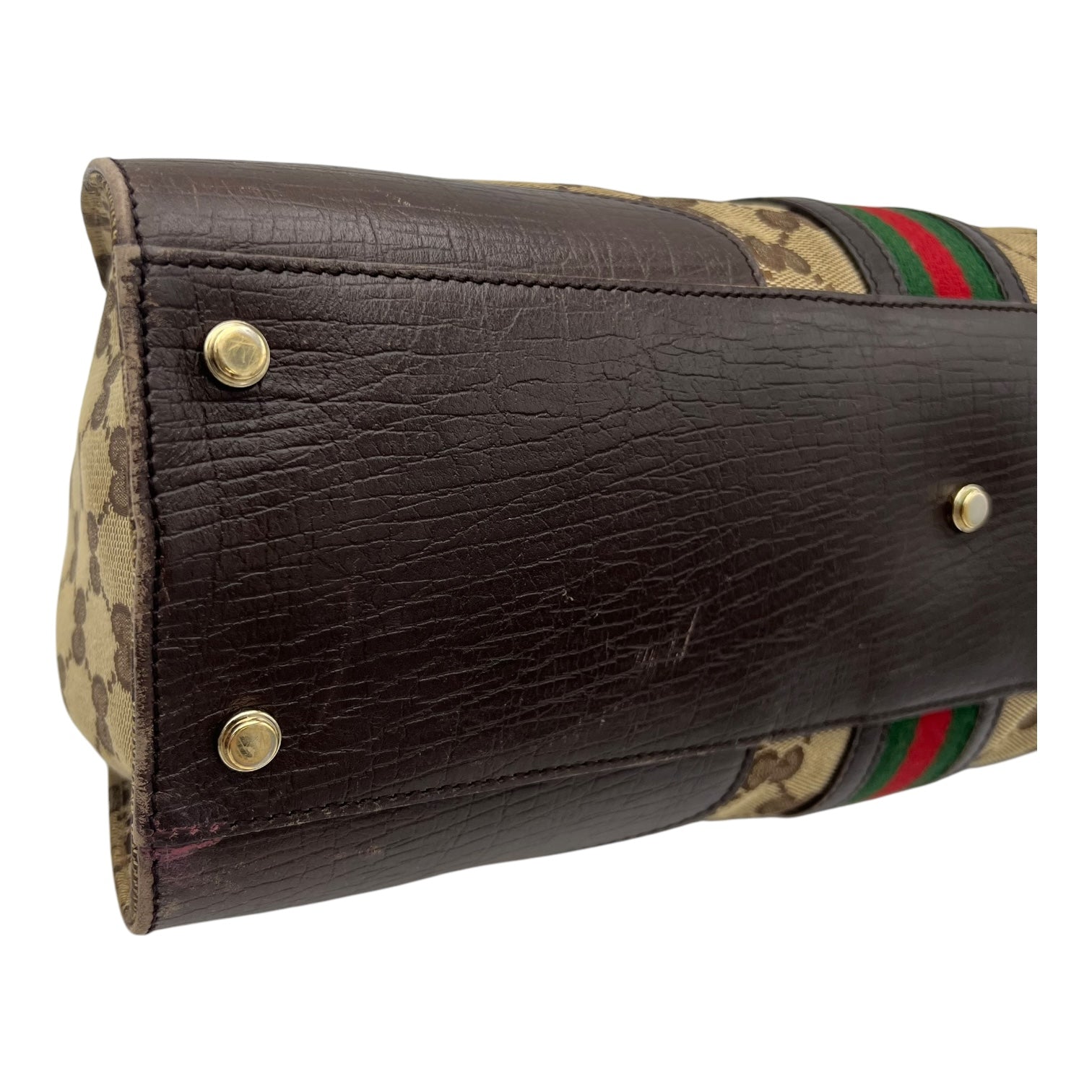 GG Shoulder Bag Brown in Canvas, Gold hardware