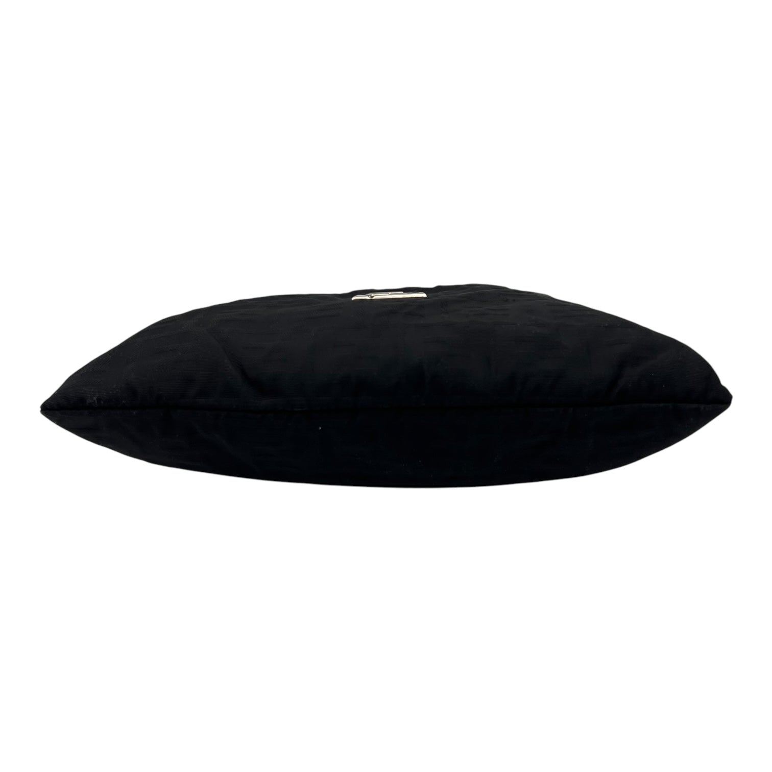 Zucca Shoulder Bag Black in Canvas, Silver hardware