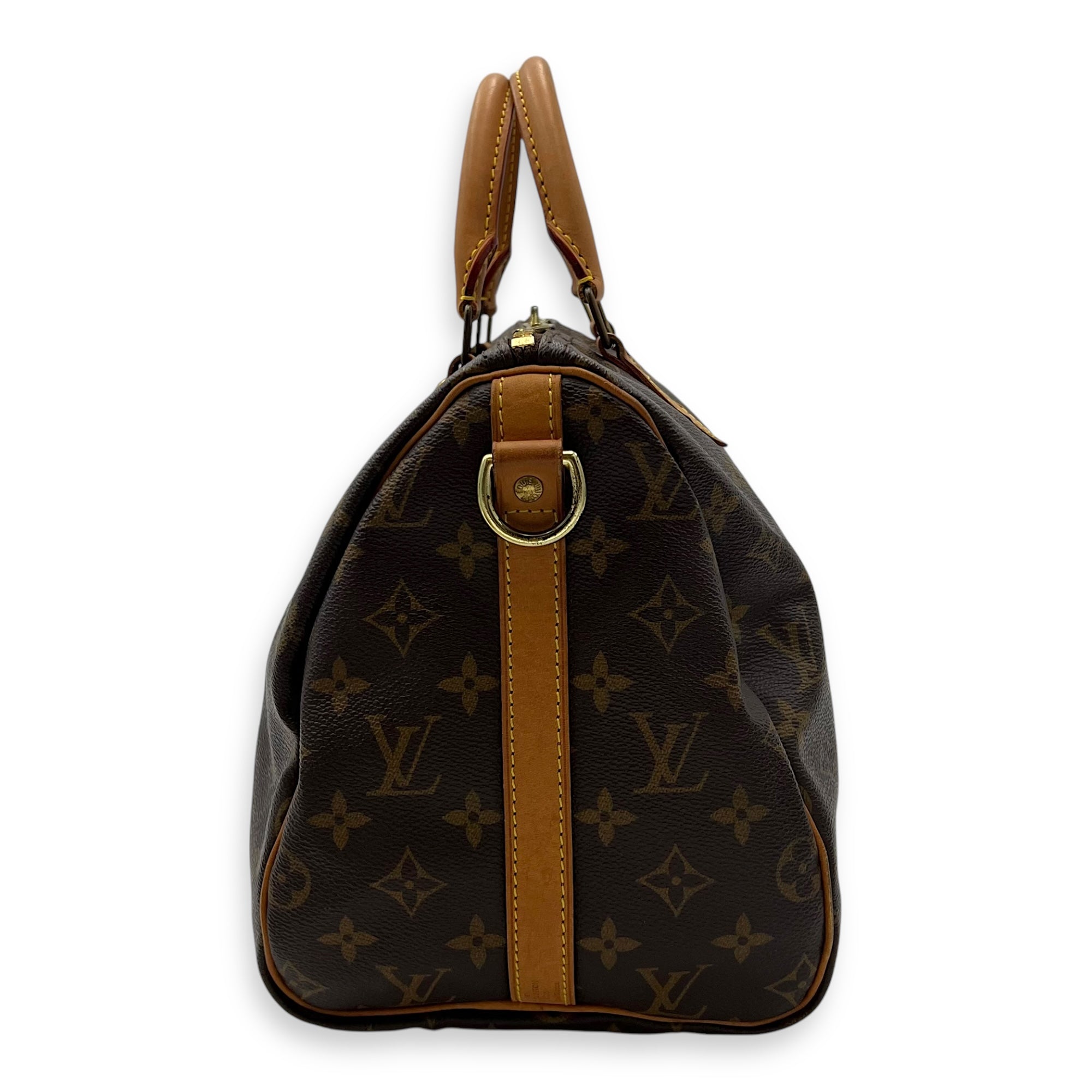 Speedy Bandouliere Top Handle Bag 30 Brown in Monogram Coated Canvas, Gold hardware