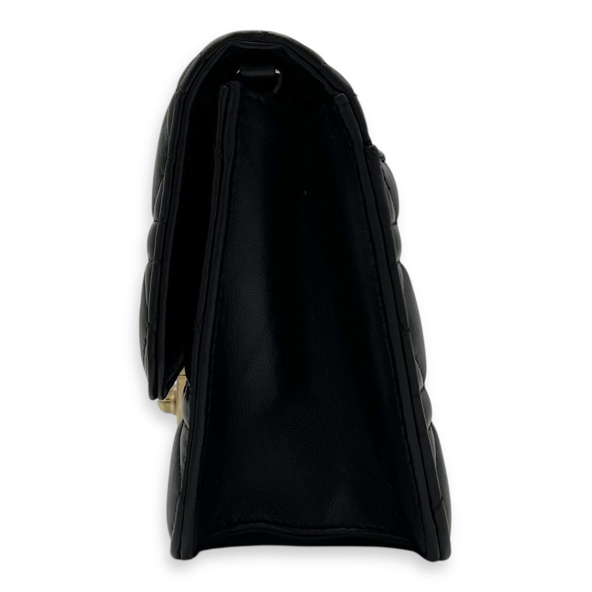 Miss Dior Black Wallet On Chain in Lambskin, Gold hardware