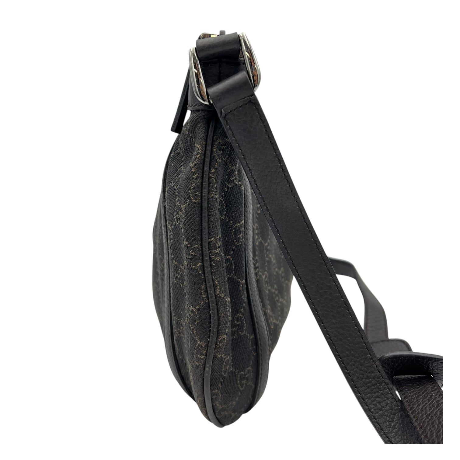 GG Crossbody Bag Brown in Canvas, Silver hardware