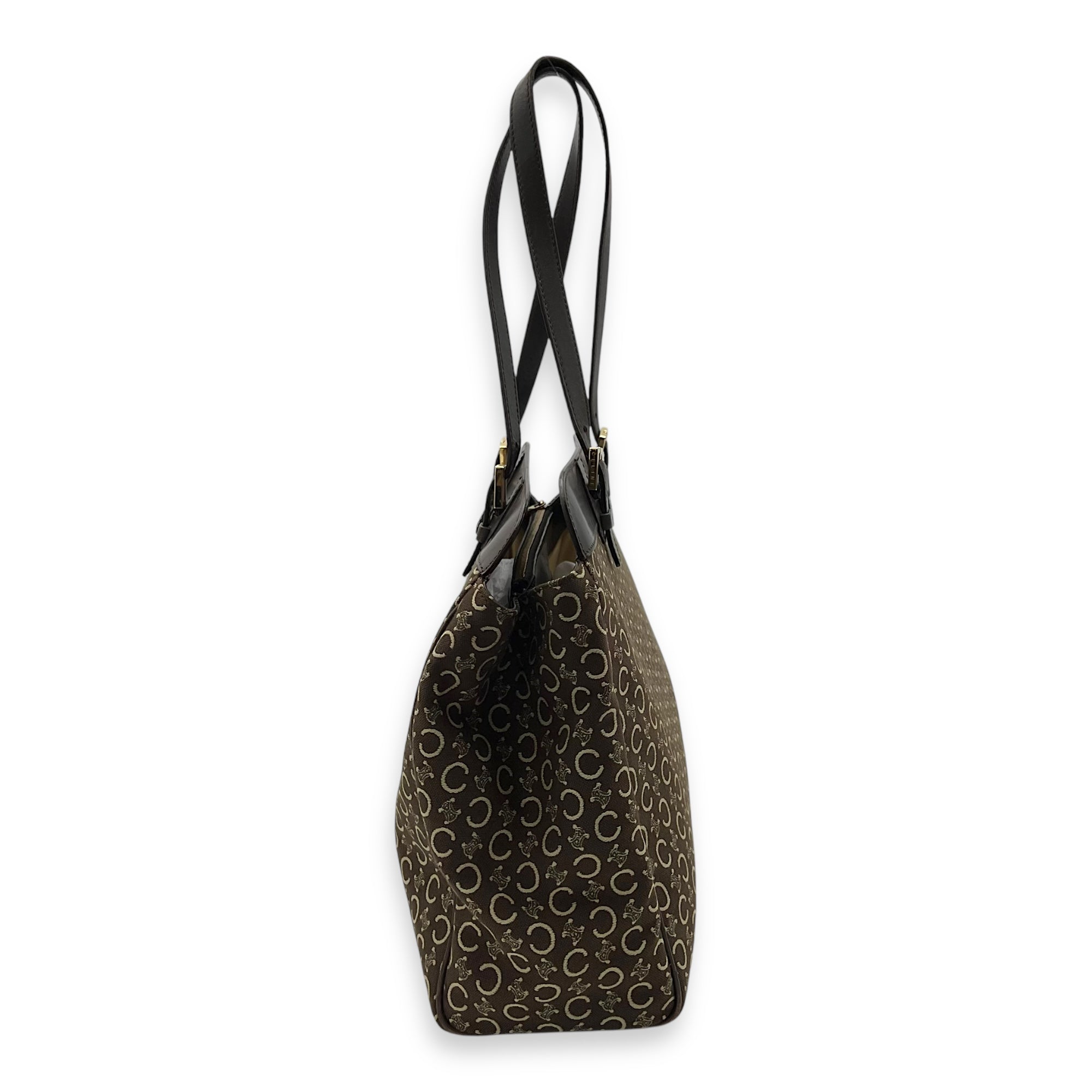 Macadam Brown Tote Bag in Canvas, Gold hardware