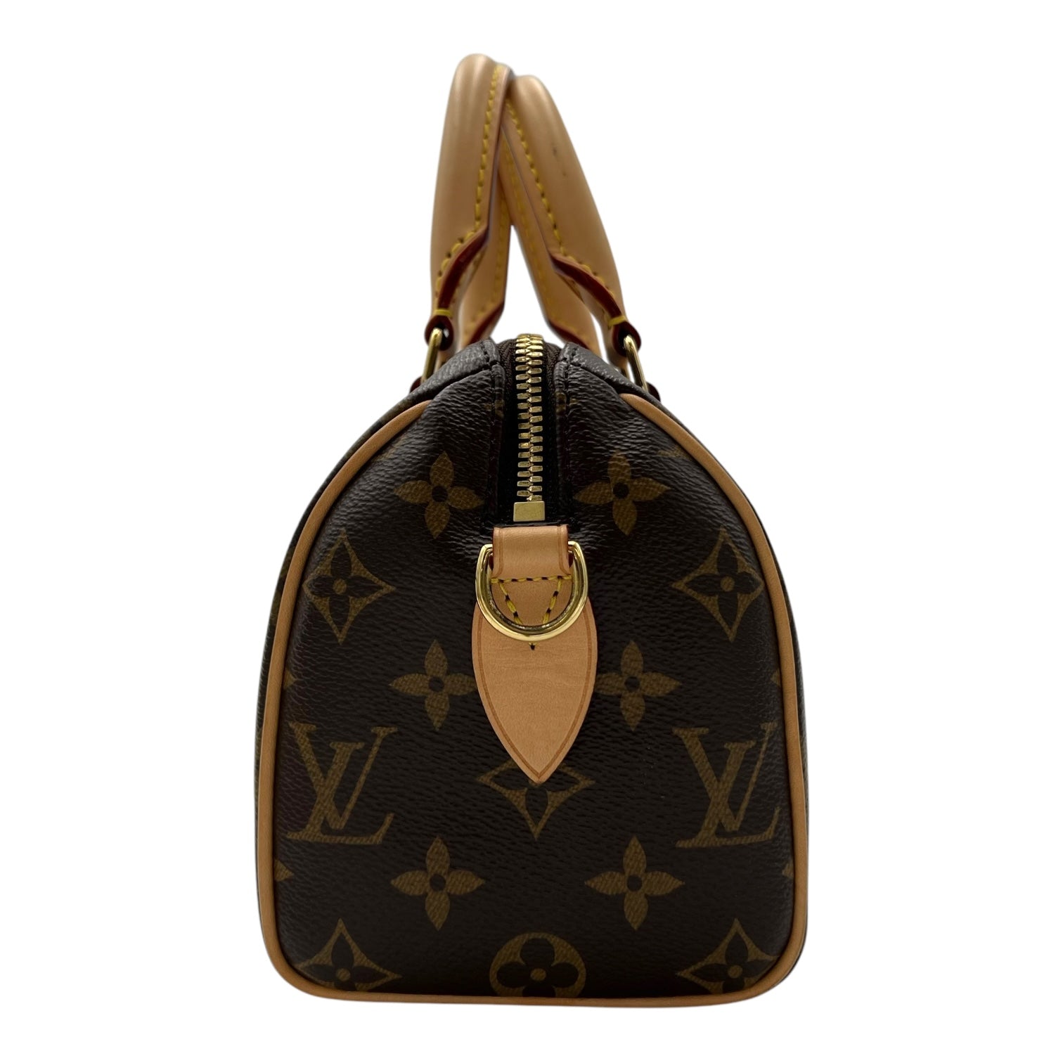 Speedy Top Handle Bag 20 Brown in Monogram Coated Canvas, Gold hardware
