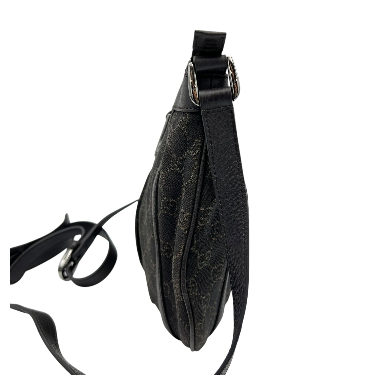 GG Crossbody Bag Brown in Canvas, Silver hardware