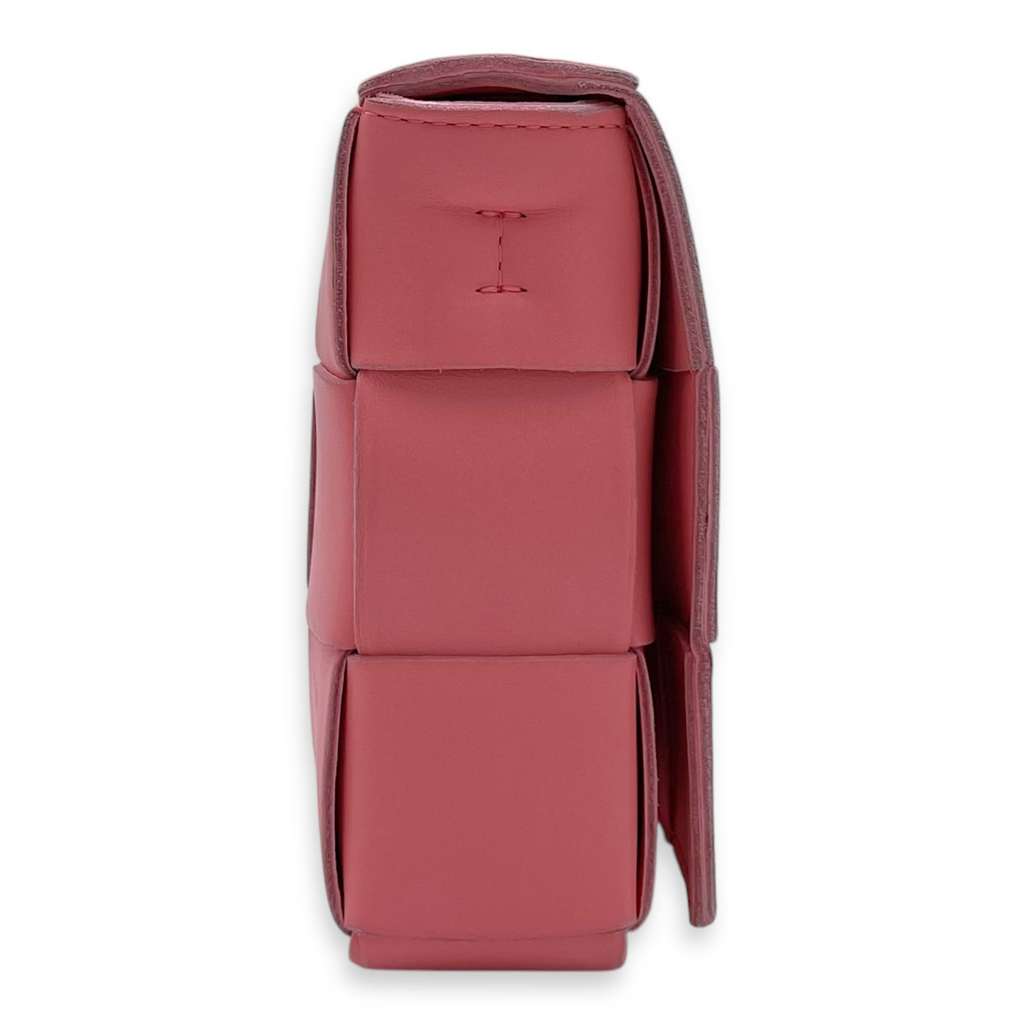 Cassette Crossbody Bag Pink in Calfskin, Silver hardware