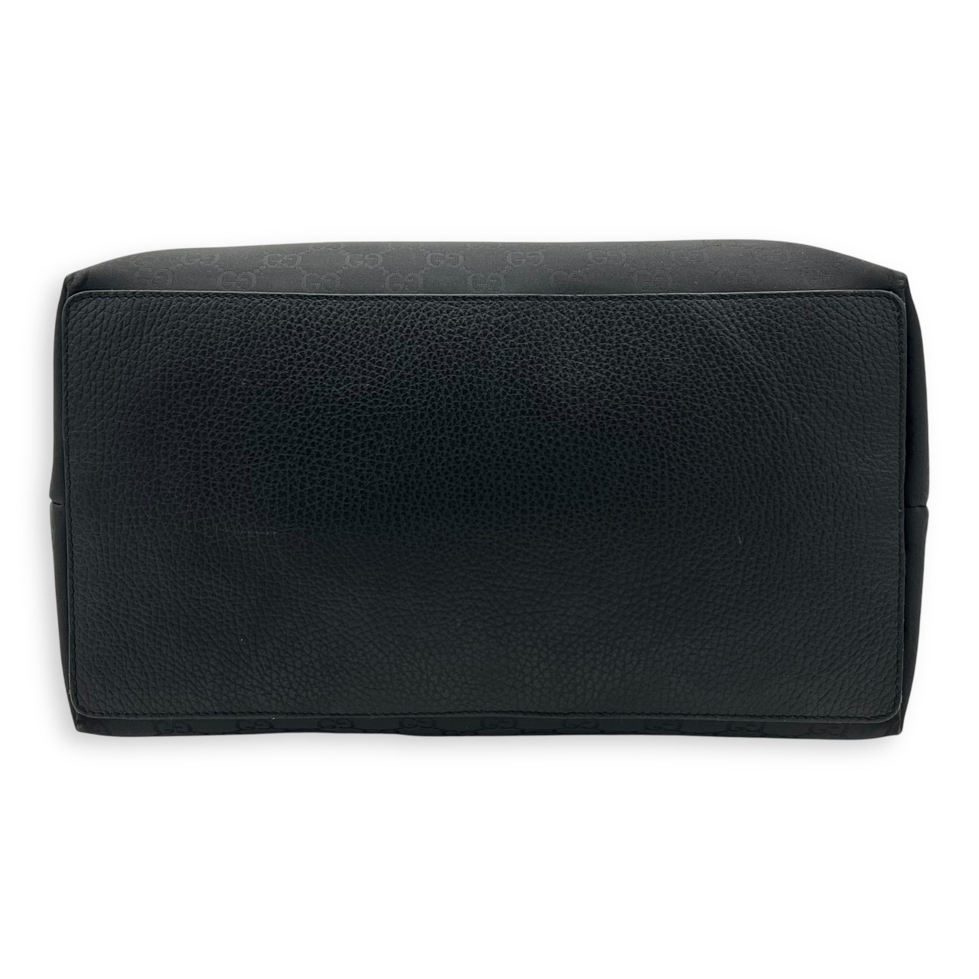 Tote Top Handle Bag Medium Black in Calfskin, Silver hardware