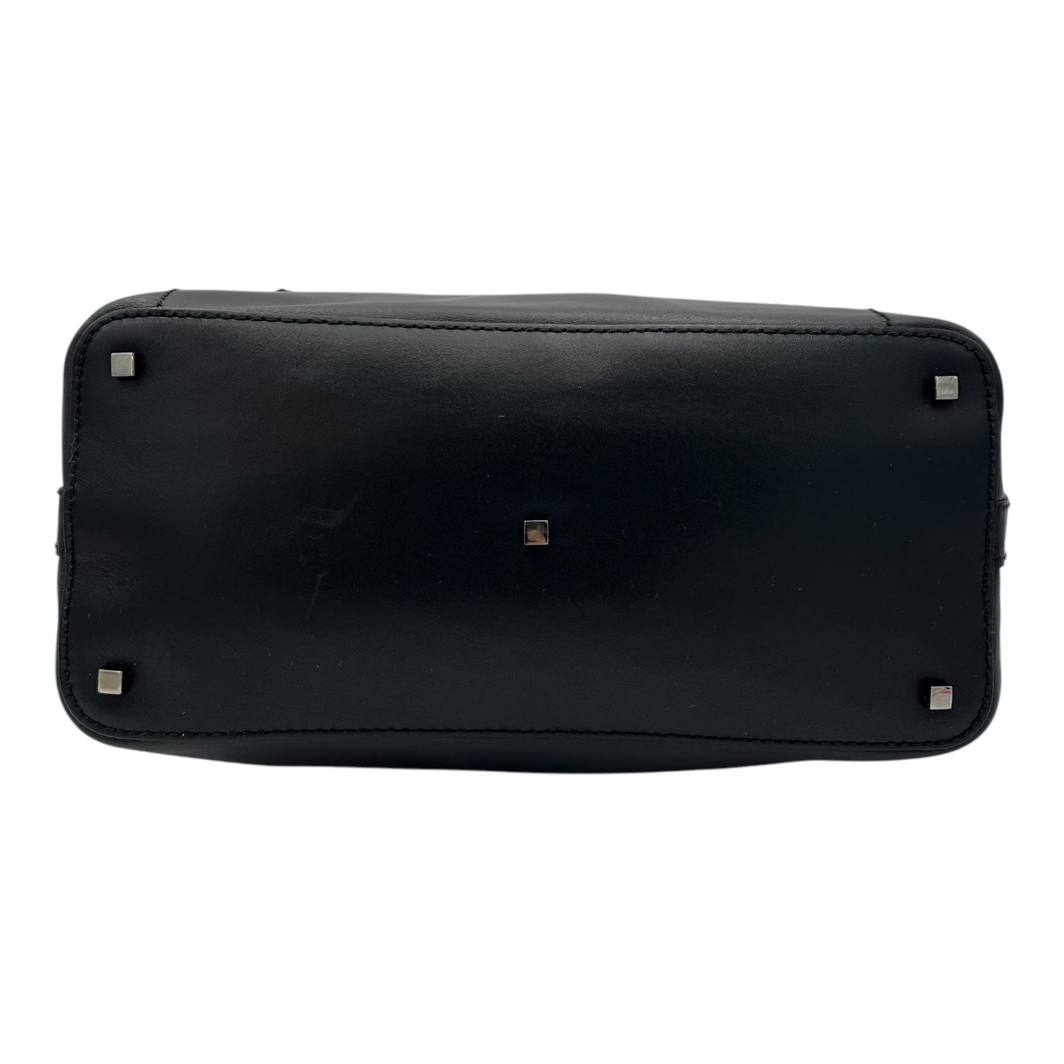 Hobo Black Top Handle Bag in Calfskin, Silver hardware