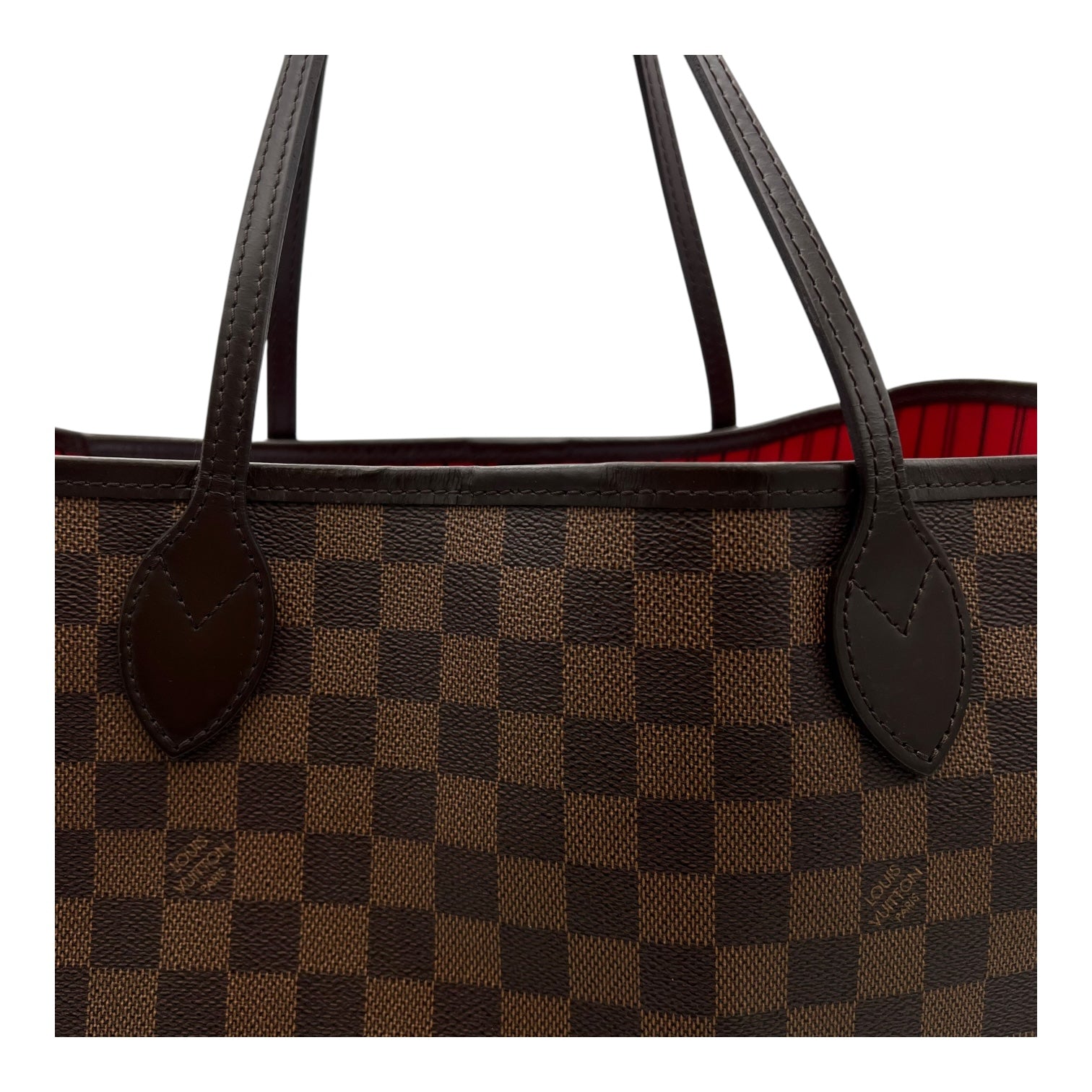 Neverfull GM Damier Ebene Tote Bag in Coated Canvas, Gold hardware