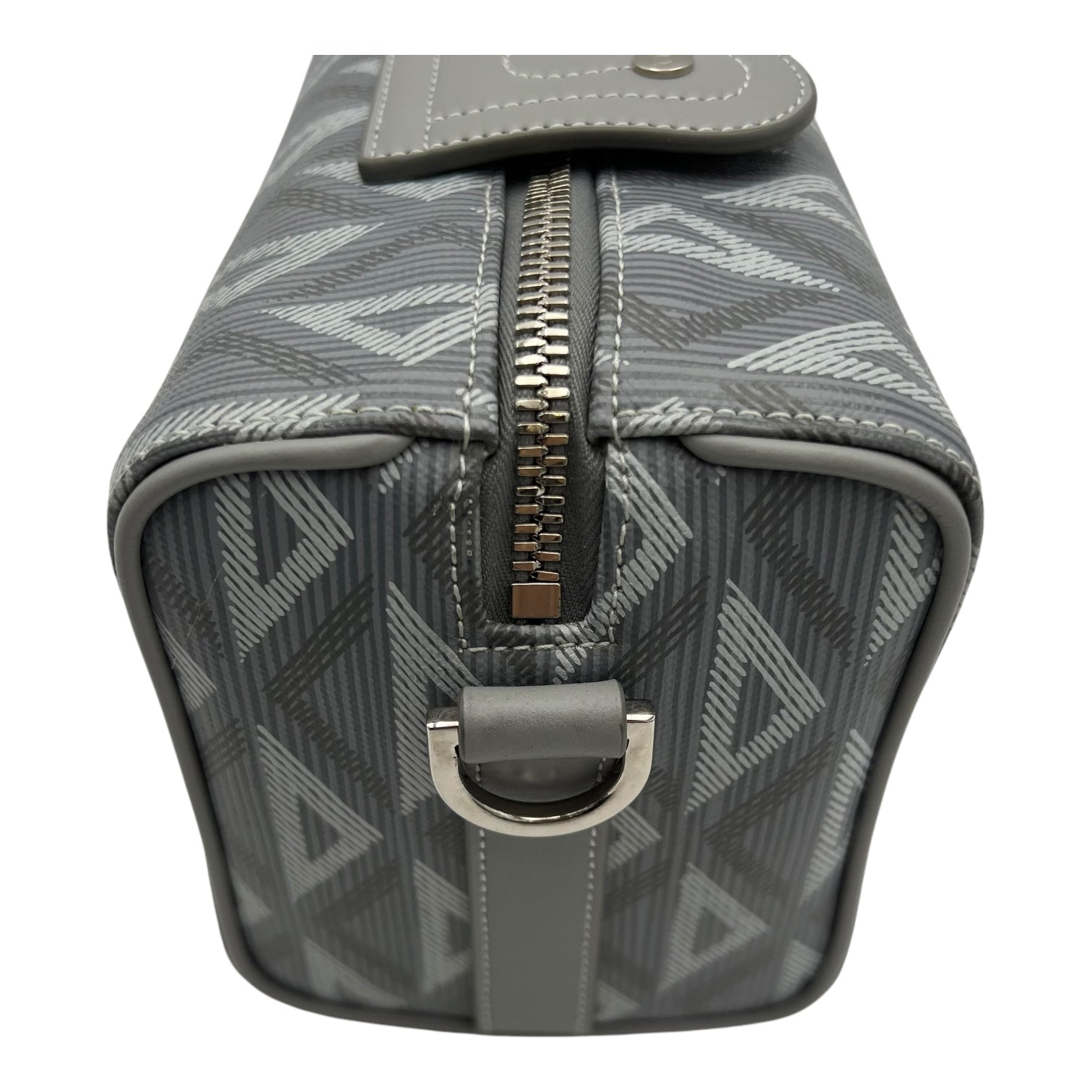 Lingot 22 Grey Crossbody Bag in Coated Canvas, Silver hardware