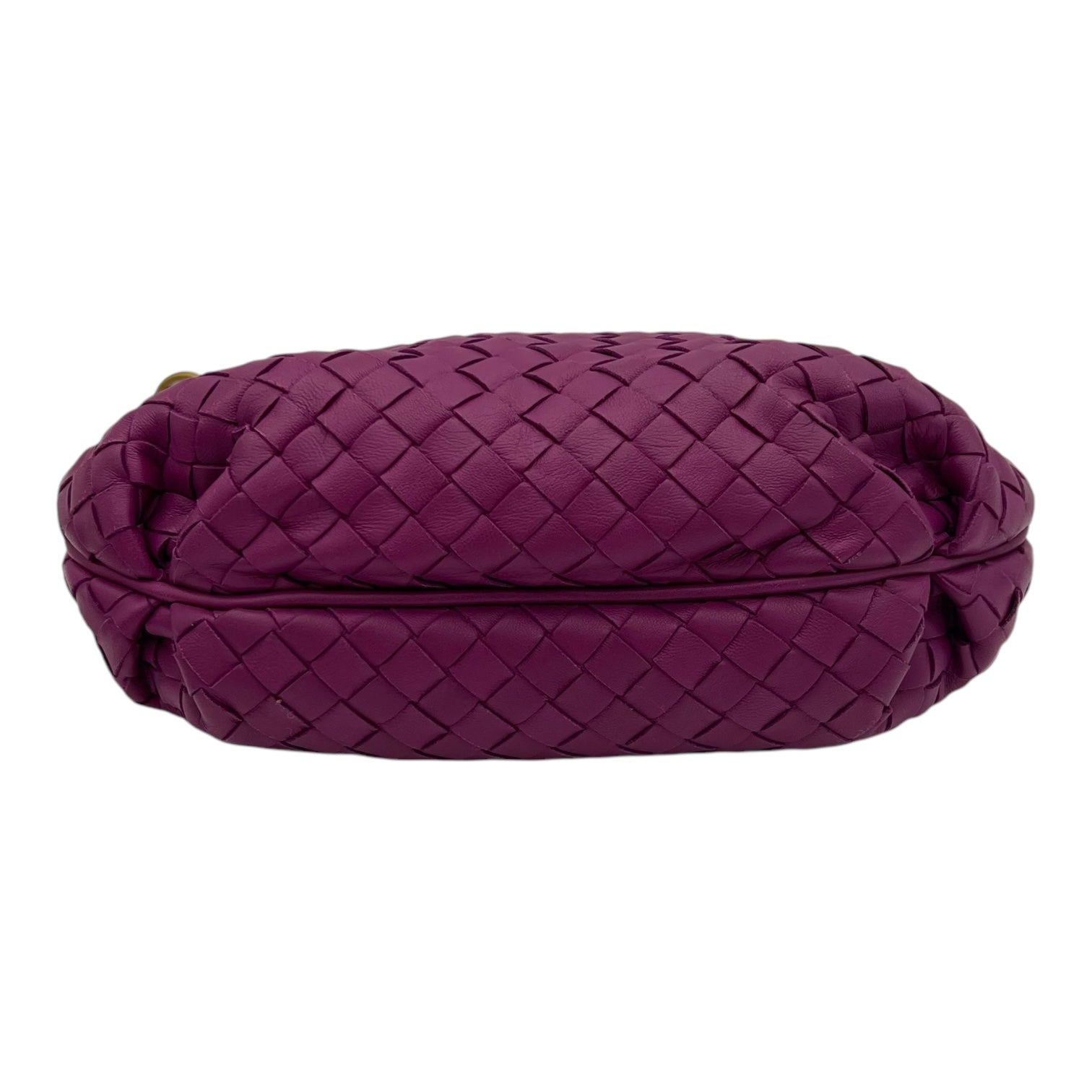 Intrecciato Purple Shoulder Bag in Lambskin, Gold hardware