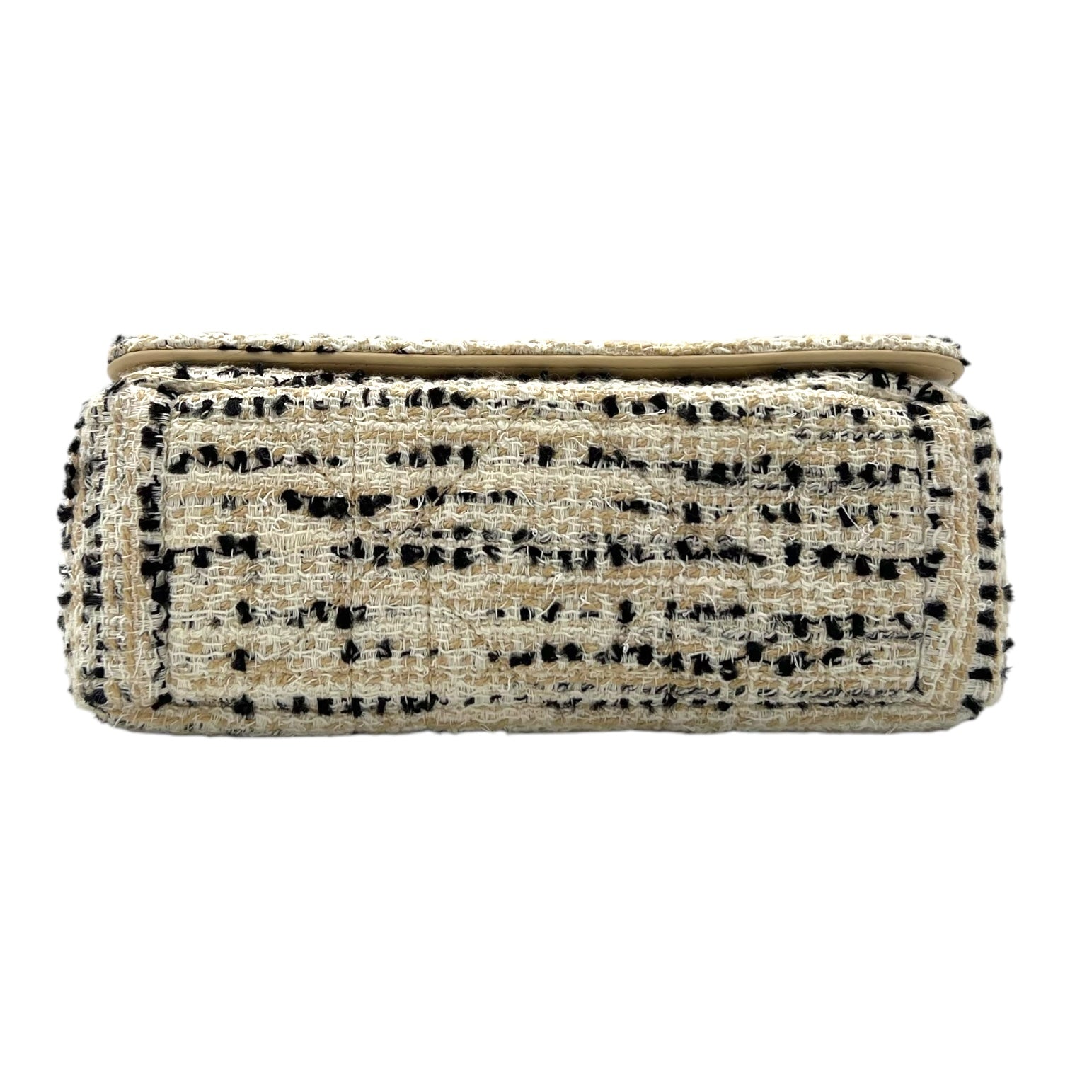 Caro Small White Crossbody Bag in Tweed, Enamel hardware