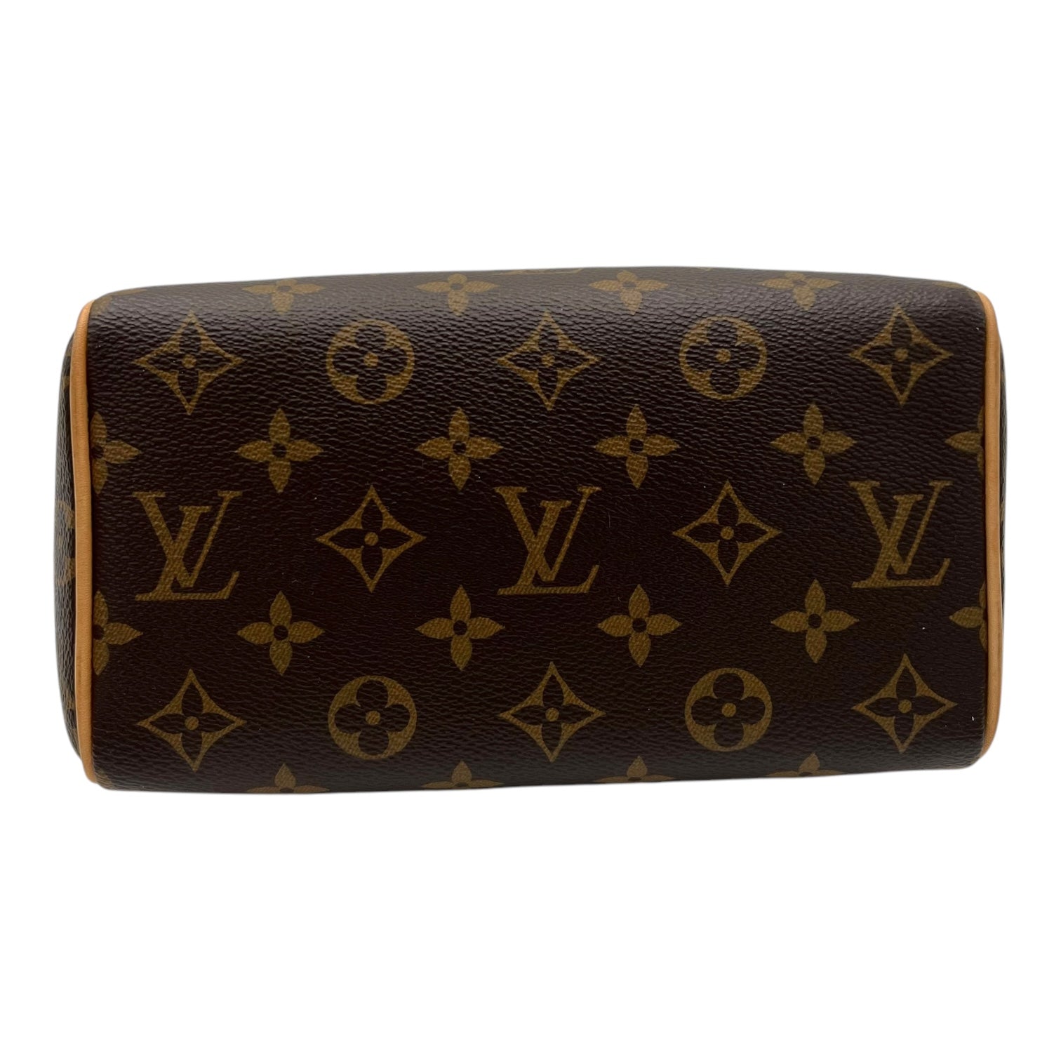 Speedy Top Handle Bag 20 Brown in Monogram Coated Canvas, Gold hardware