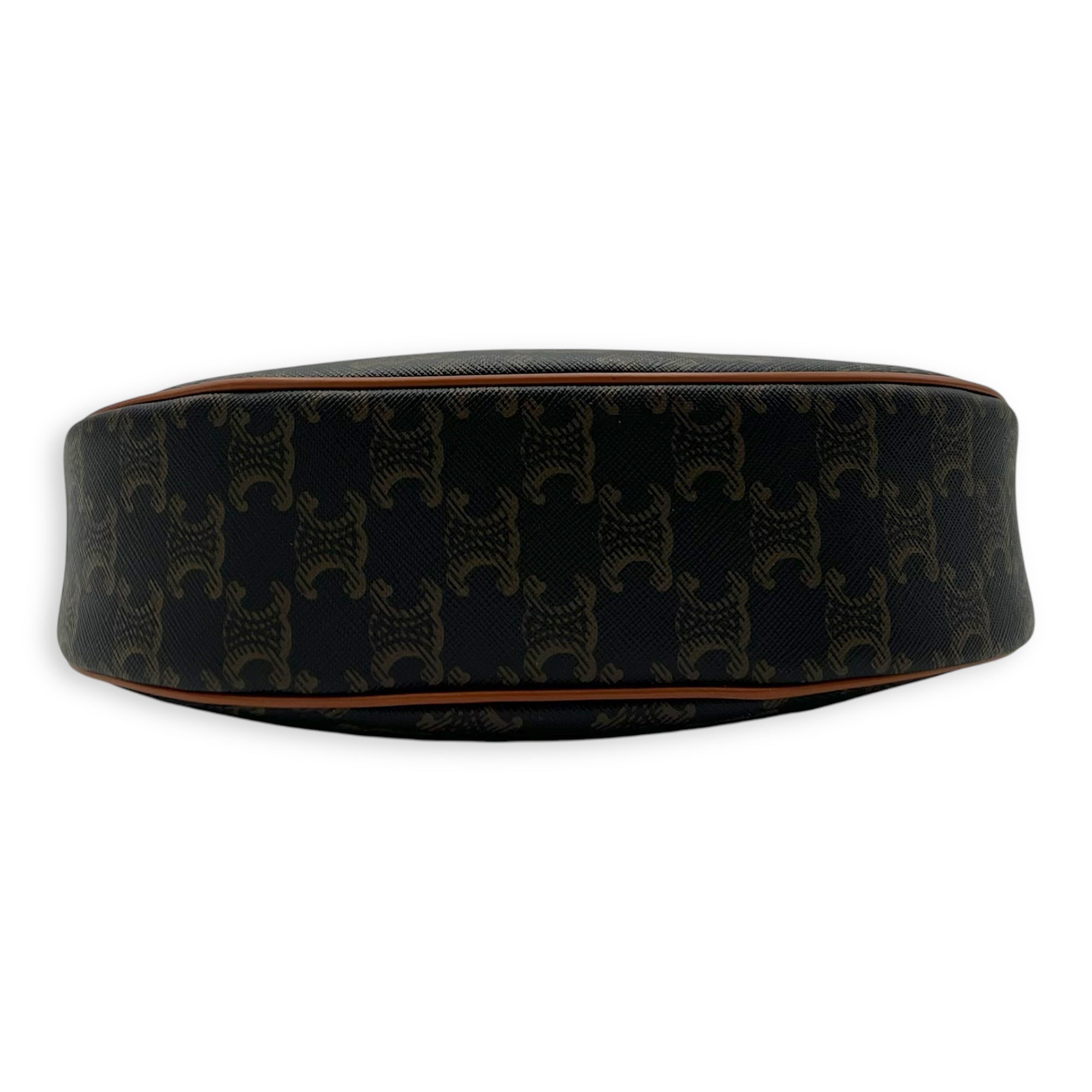 Ava Shoulder Bag Brown in Coated Canvas, Gold hardware