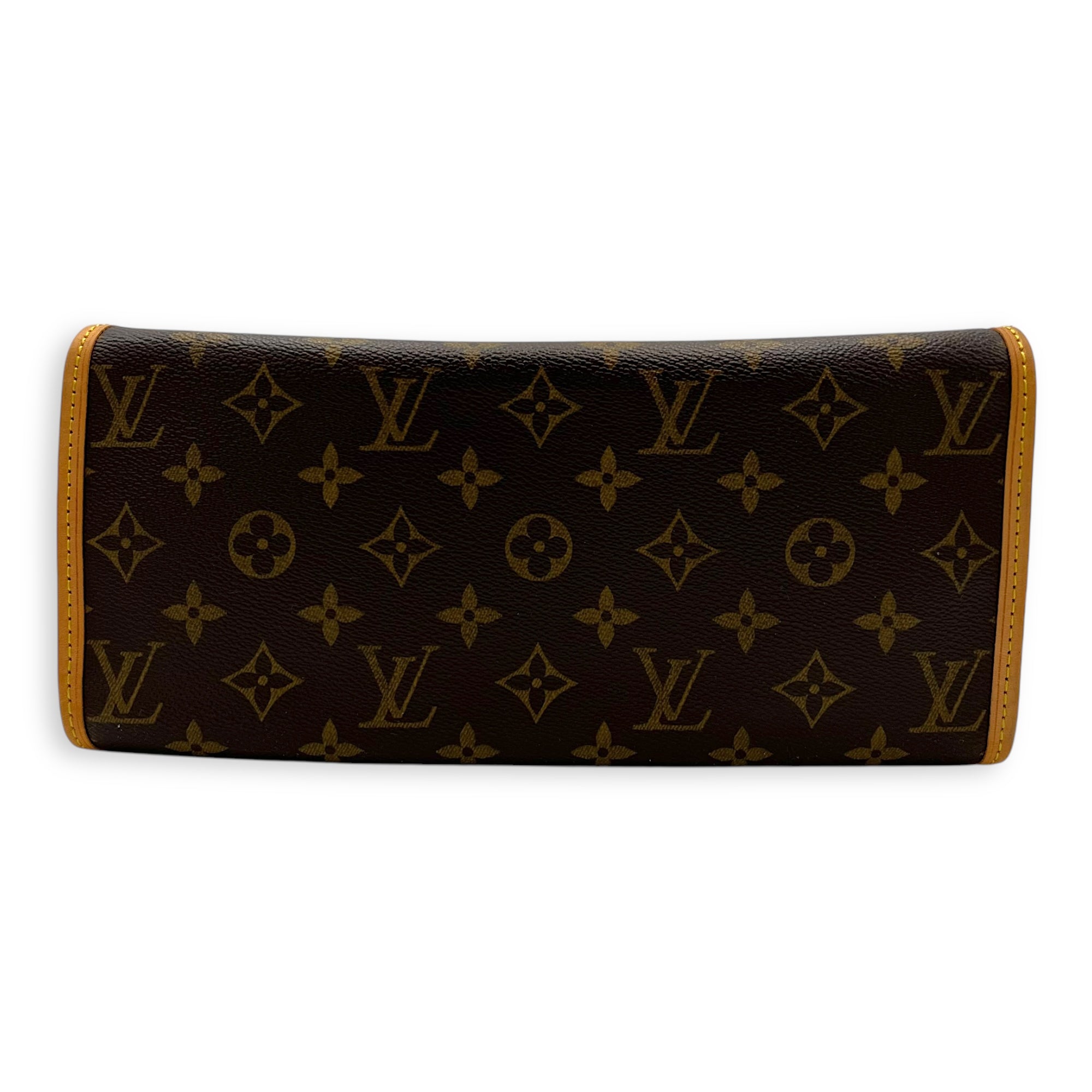 Popincourt Top Handle Bag Brown in Monogram Coated Canvas, Gold hardware