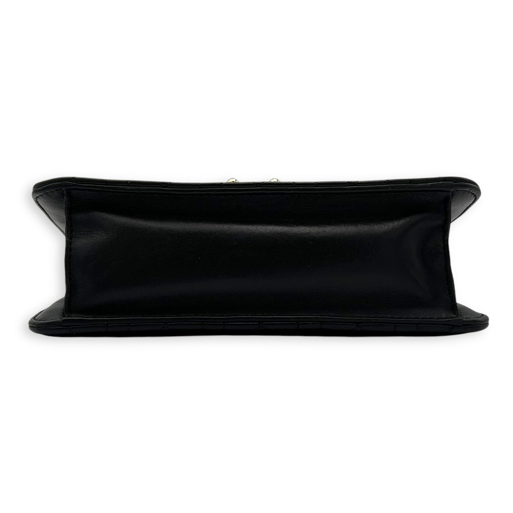 Miss Dior Black Wallet On Chain in Lambskin, Gold hardware