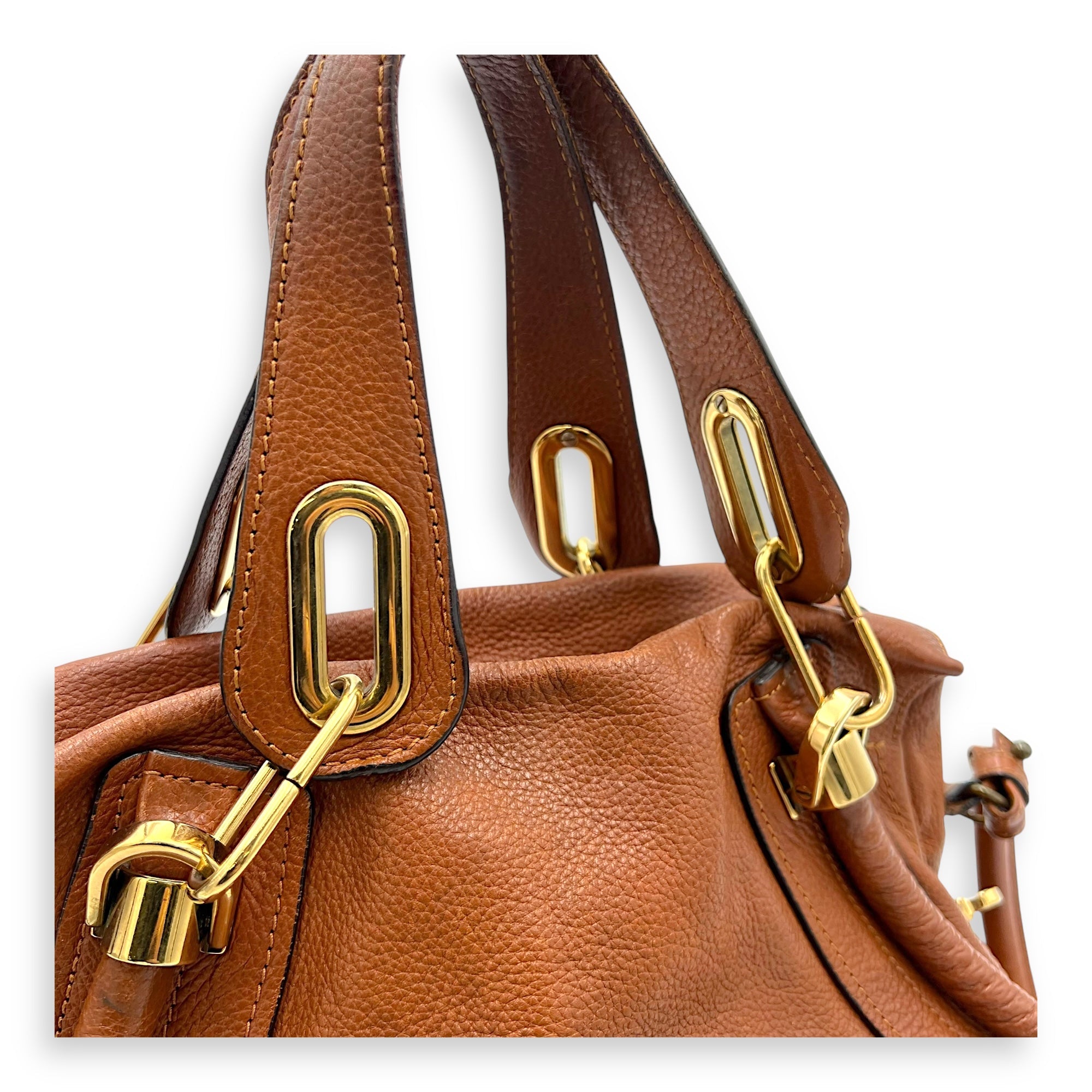 Paraty Shoulder Bag Brown in Calfskin, Gold hardware