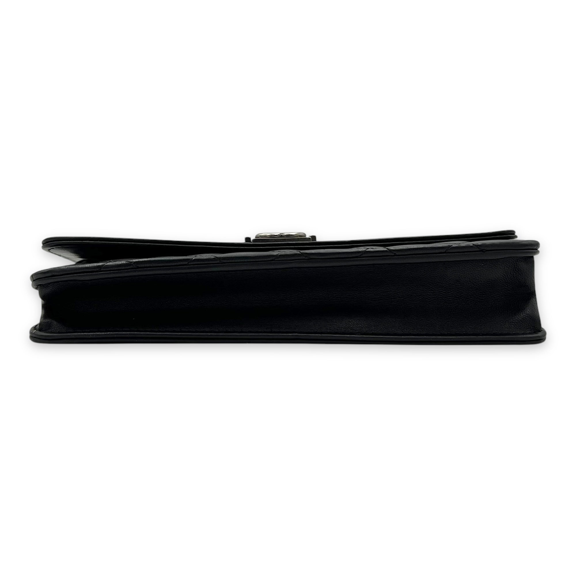 Boy Wallet On Chain Black in Lambskin, Ruthenium hardware