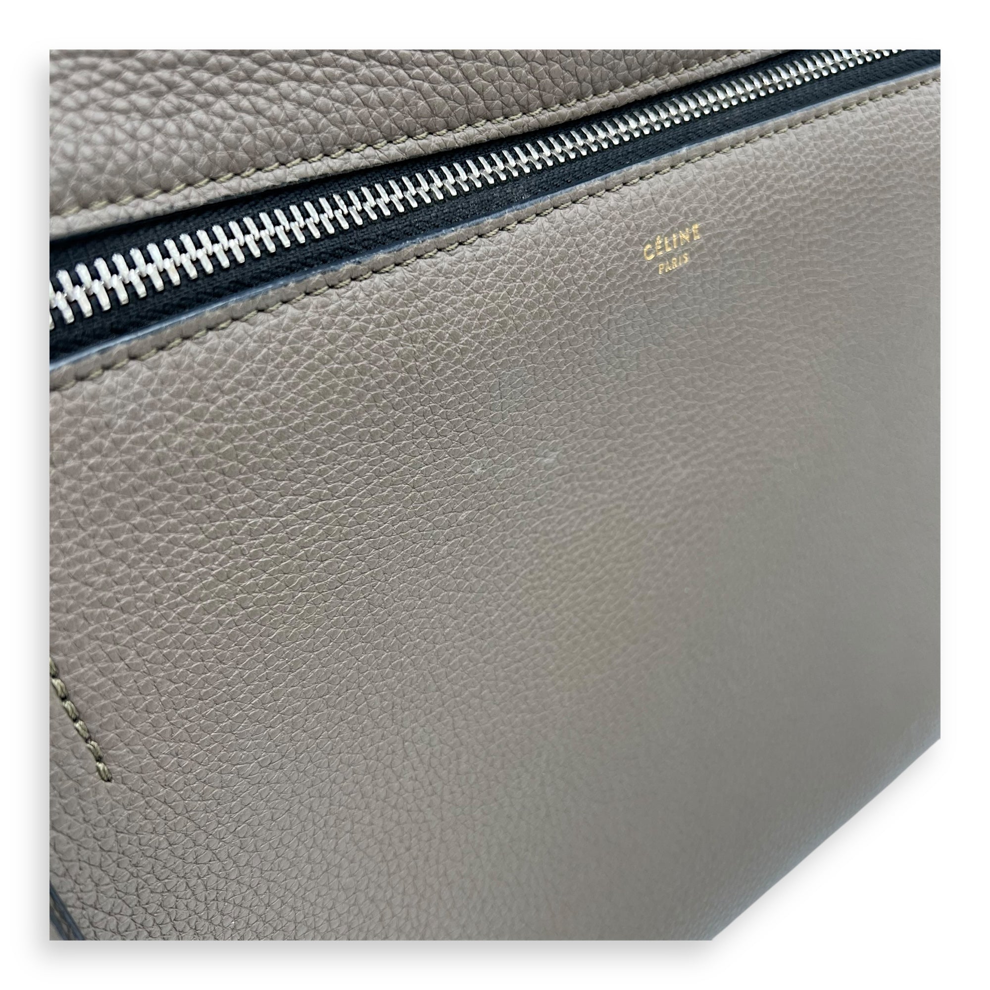 Edge Shoulder Bag Grey in Calfskin, Silver hardware