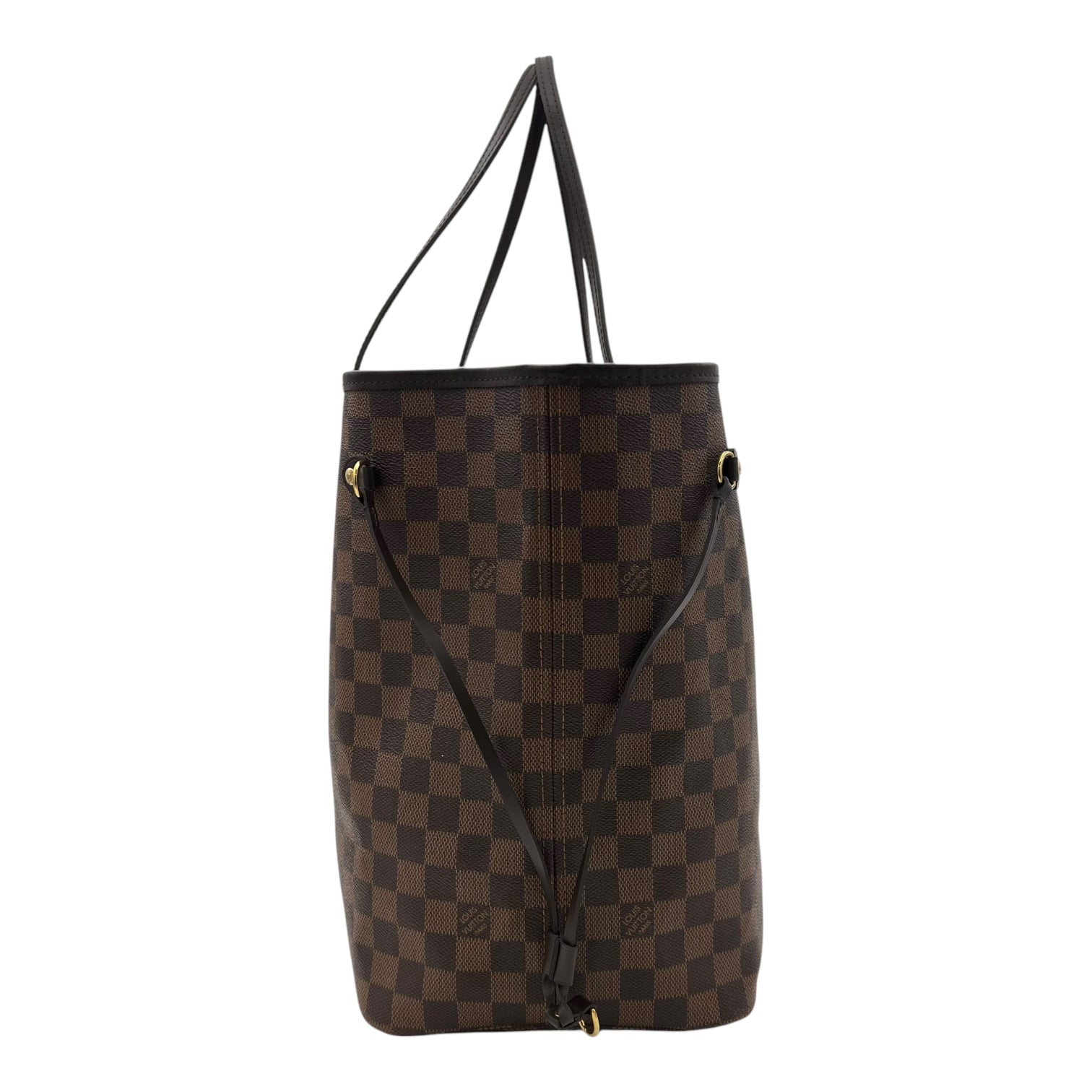 Neverfull GM Damier Ebene Tote Bag in Coated Canvas, Gold hardware