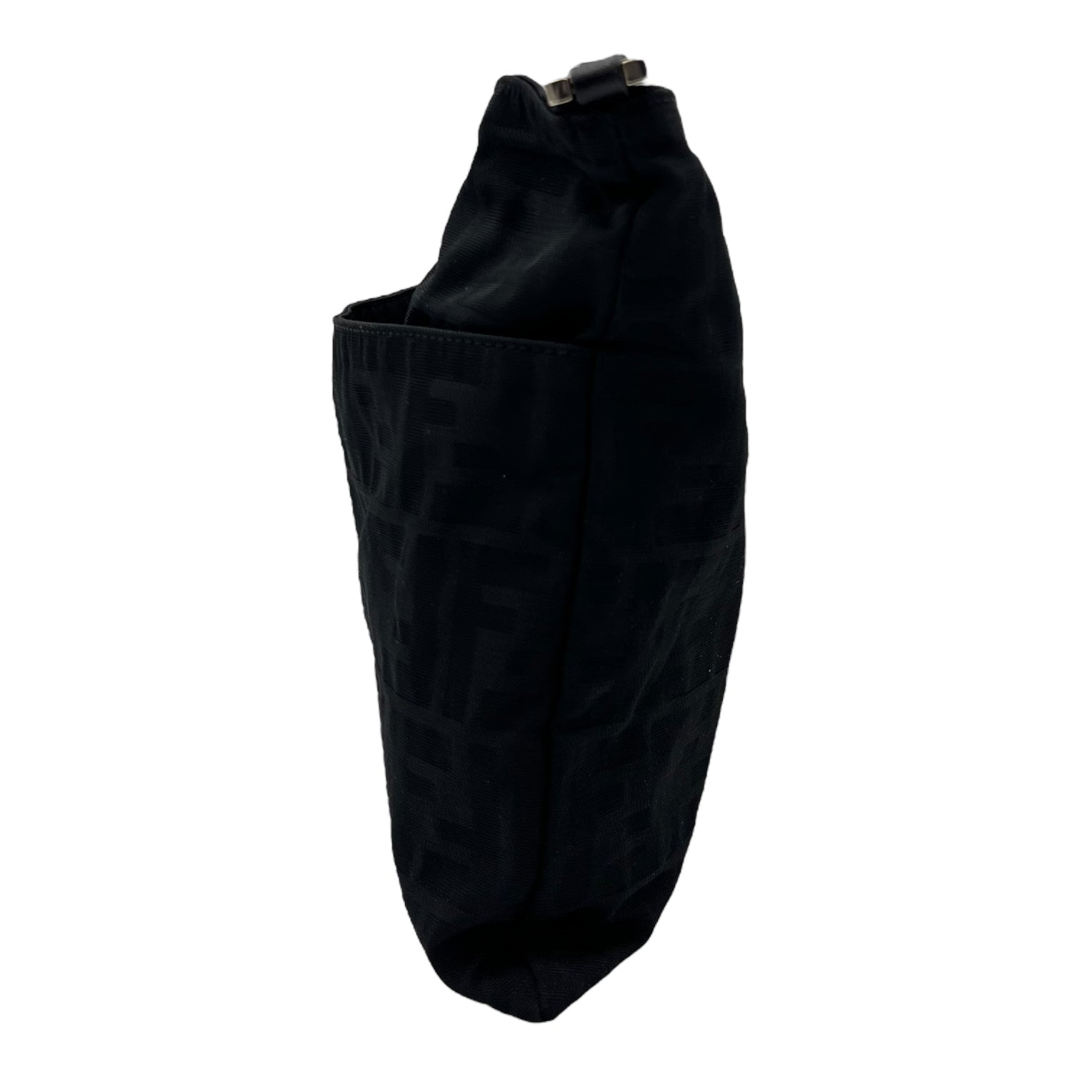 Zucca Shoulder Bag Black in Canvas, Silver hardware