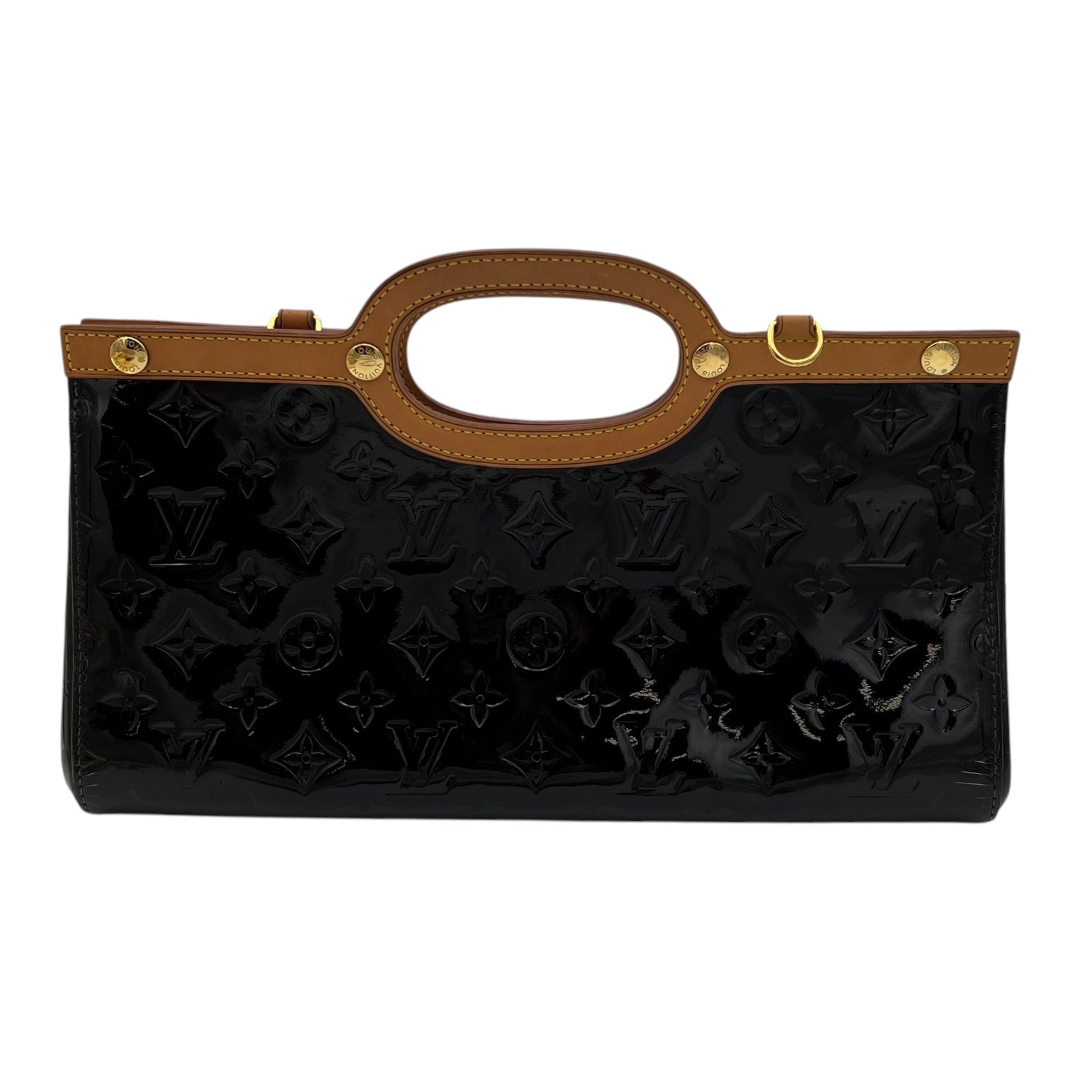 Roxbury Shoulder Bag Black in Patent Leather, Gold hardware
