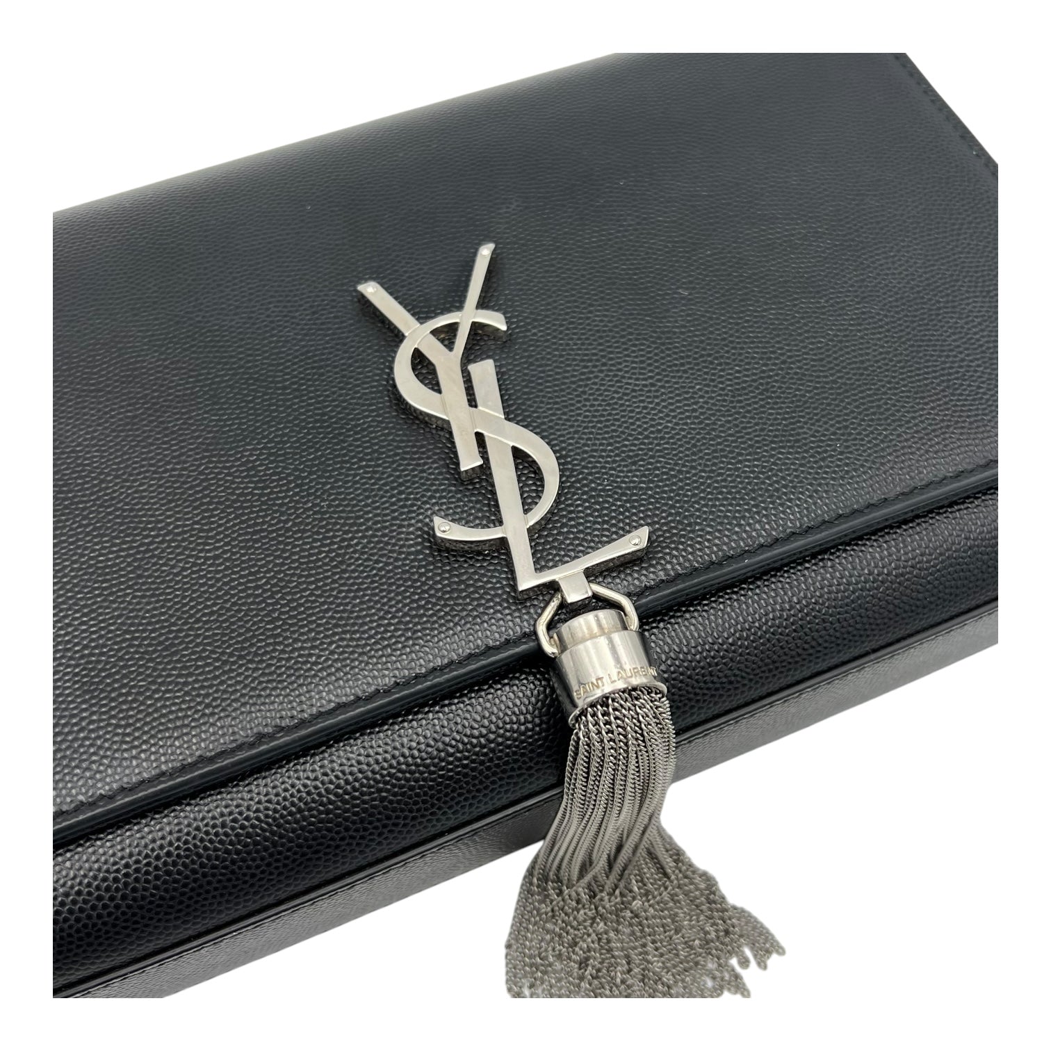 Kate Crossbody Bag Medium Black in Caviar Leather, Silver hardware