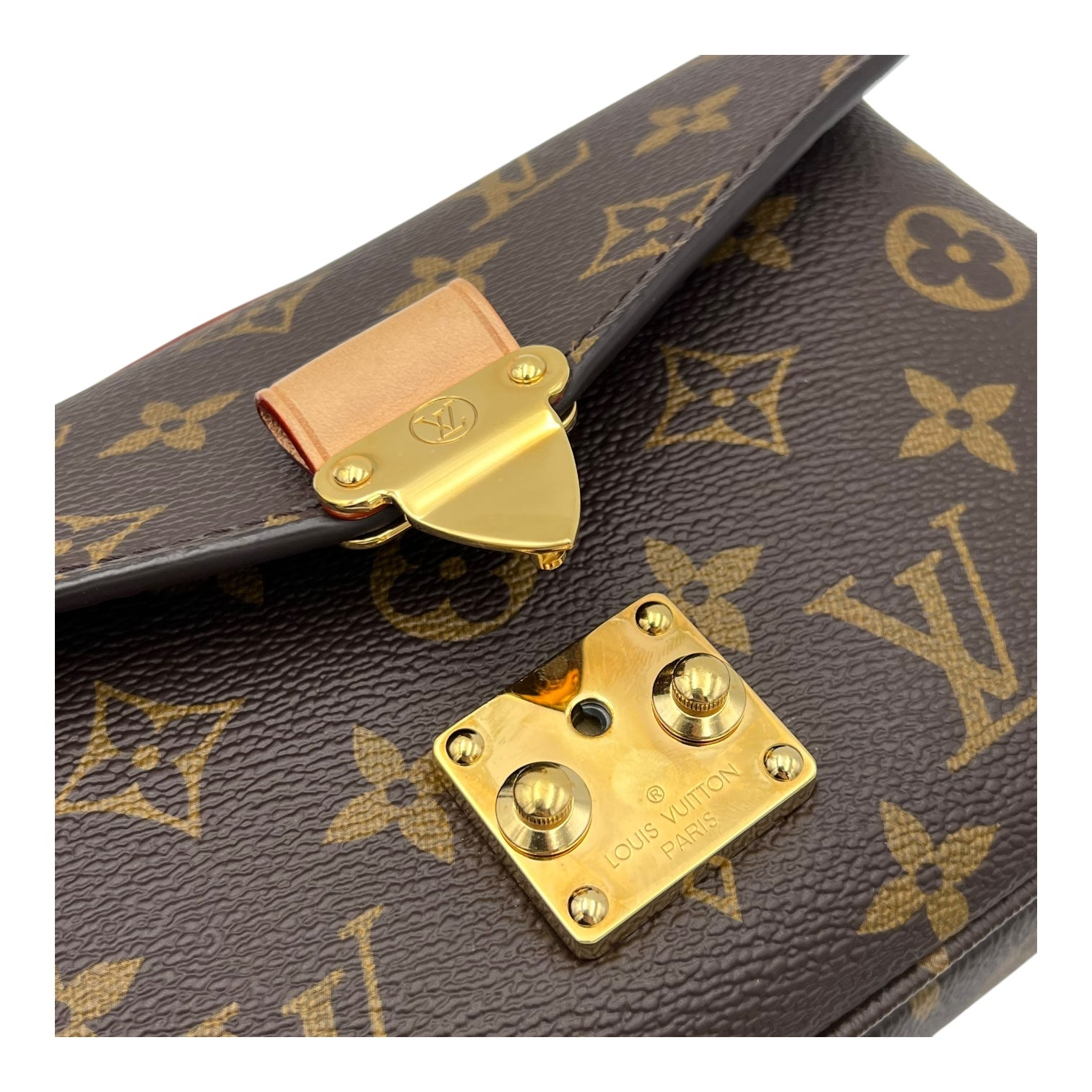 Metis Crossbody Bag Brown in Monogram Coated Canvas, Gold hardware