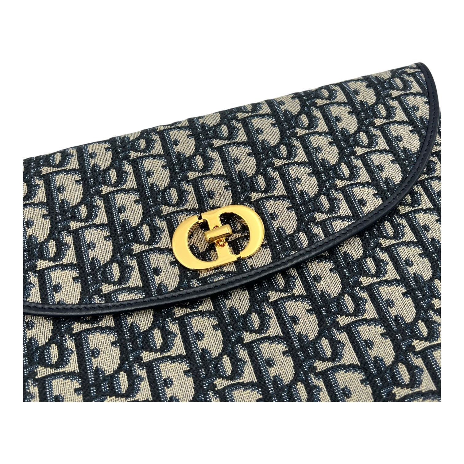 30 Montaigne Pouch Avenue Blue in Jacquard, Gold hardware