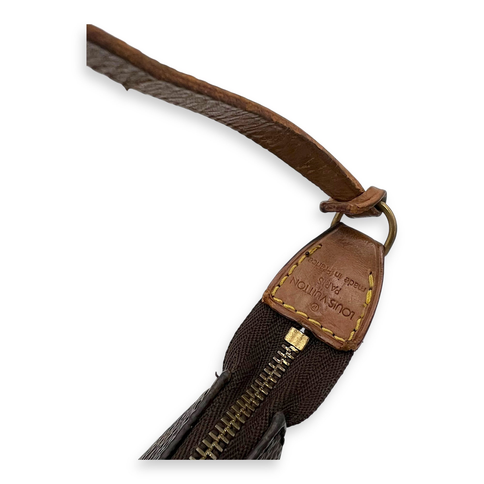 Pochette Accessoires Shoulder Bag Brown in Monogram Coated Canvas, Gold hardware