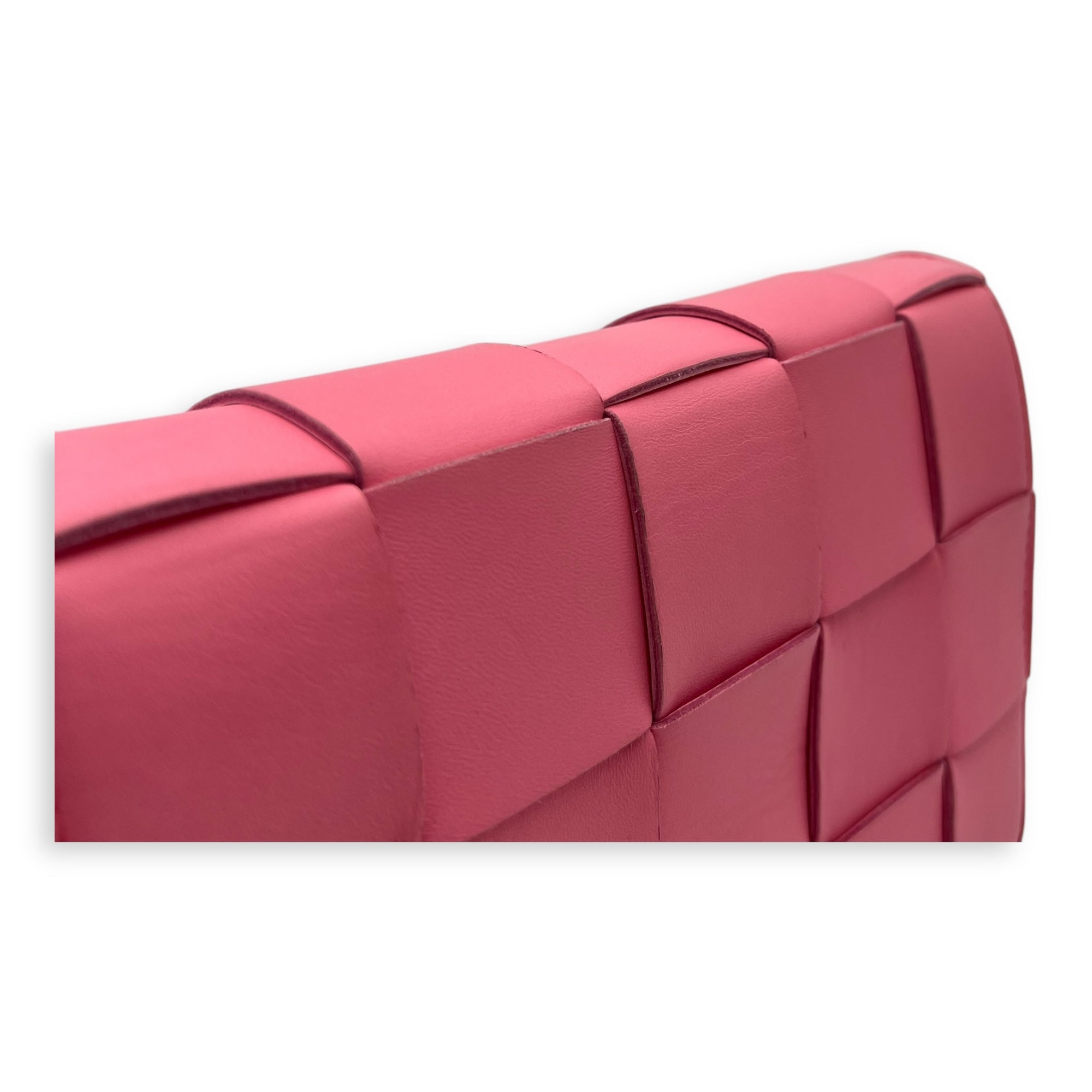 Cassette Crossbody Bag Pink in Calfskin, Silver hardware